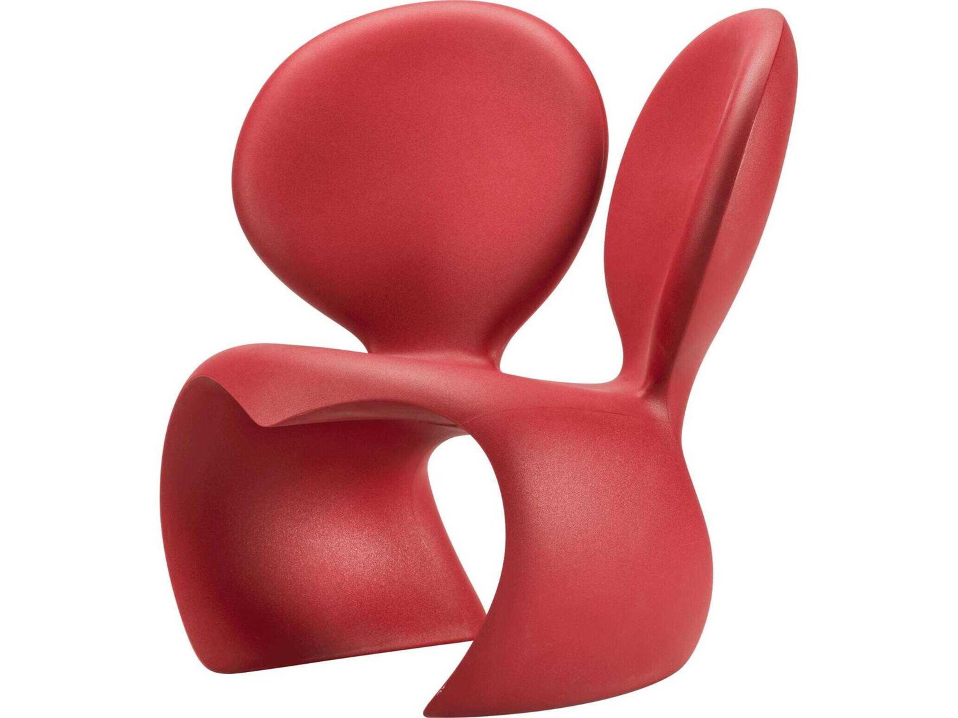Qeeboo Outdoor Don't F**K With The Mouse Red Mix Recycled Plastic Lounge Chair
