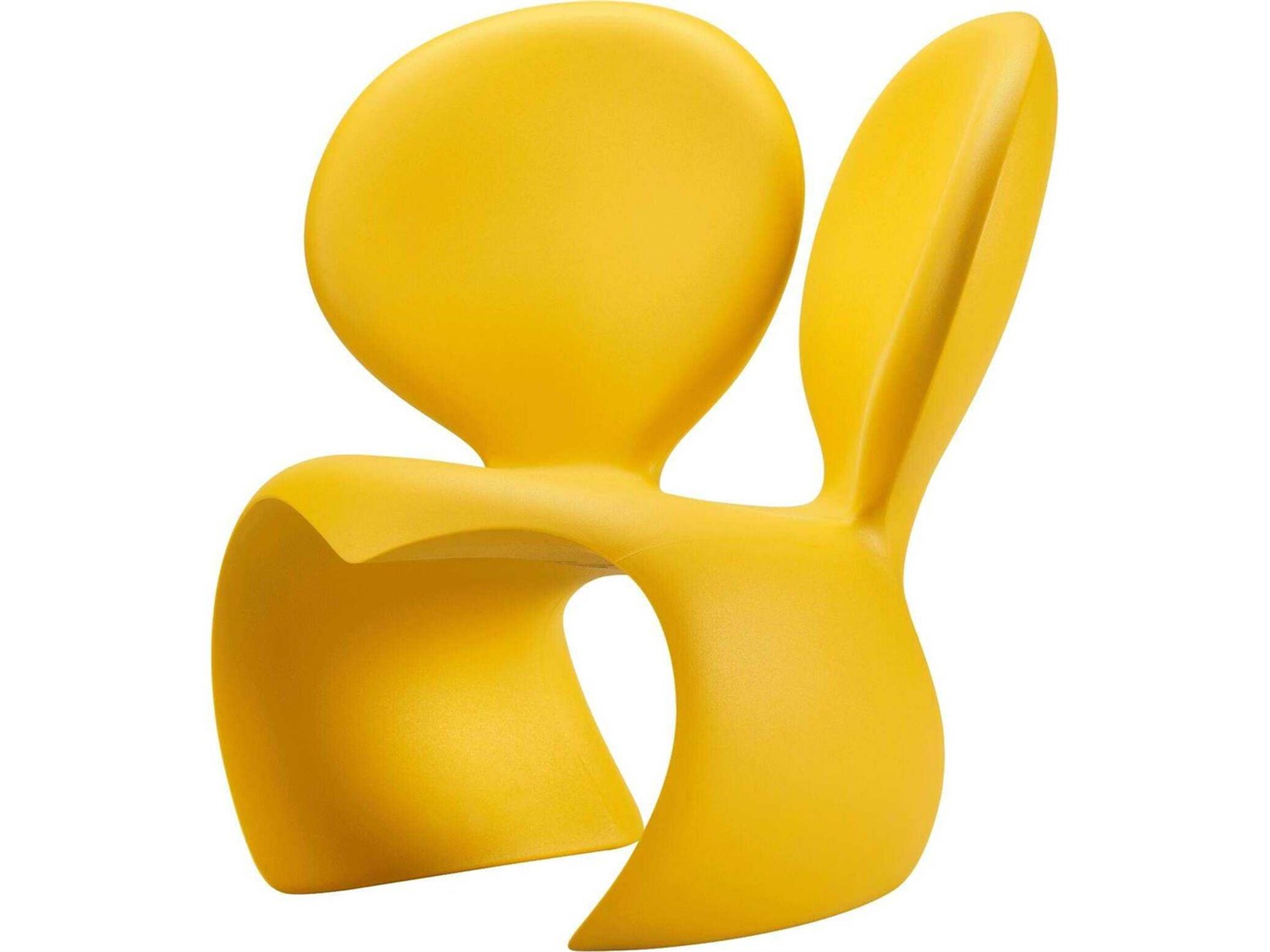 Qeeboo Outdoor Don't F**K With The Mouse Yellow Recycled Plastic Lounge Chair