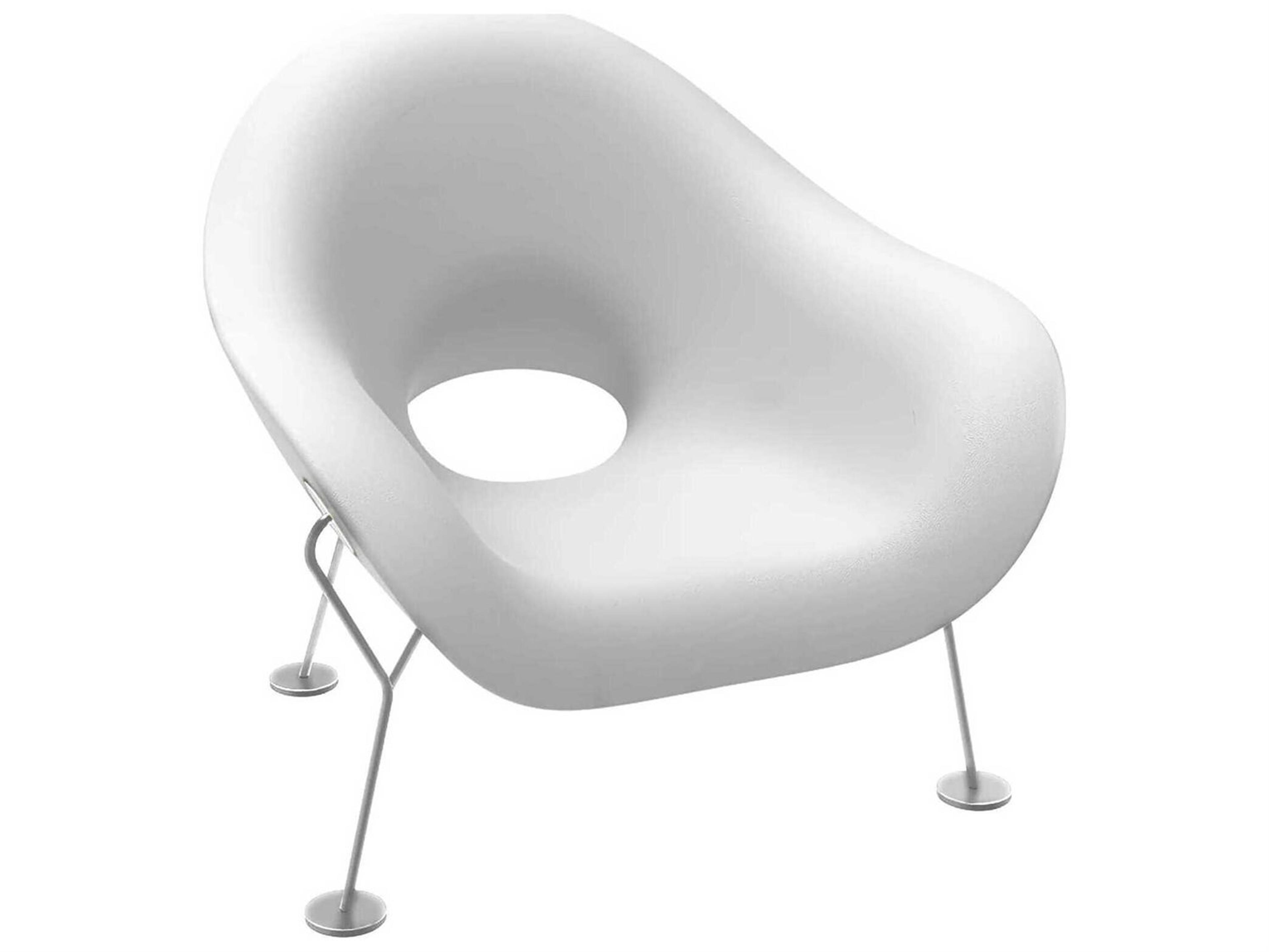 Qeeboo Outdoor Pupa White Recycled Plastic Lounge Chair
