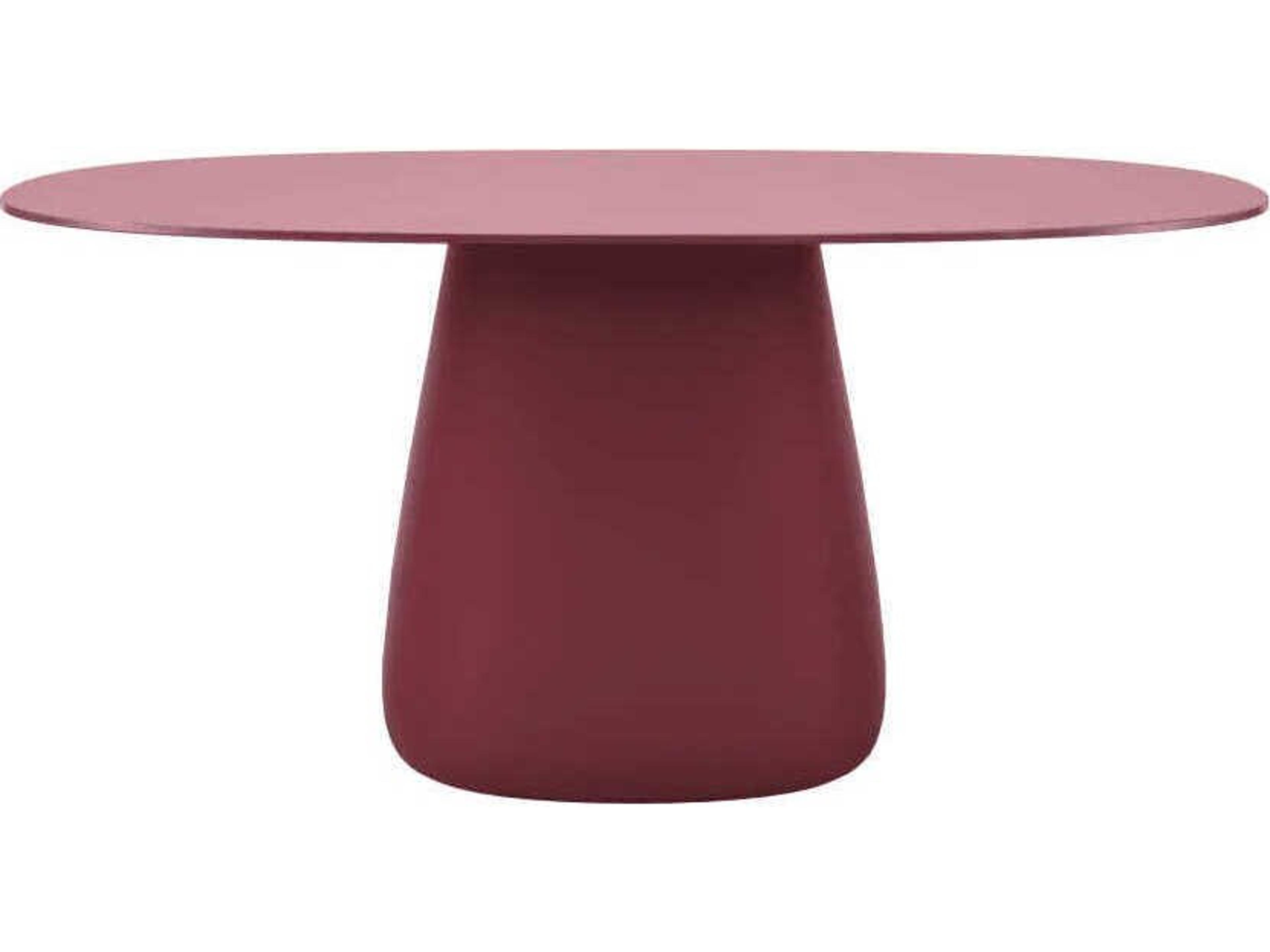 Qeeboo Outdoor Cobble Indian Red Recycled Plastic Oval Dining Table