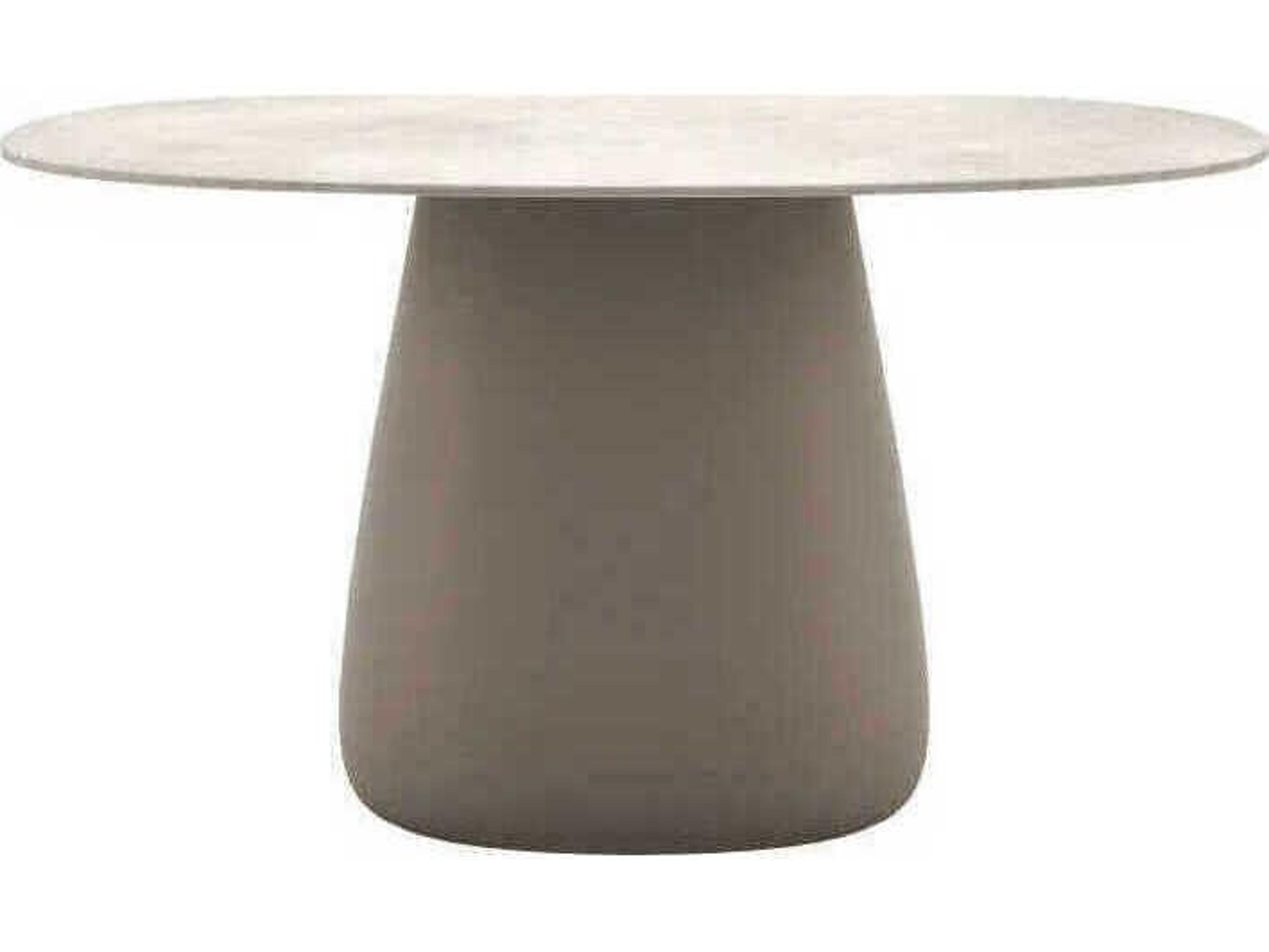 Qeeboo Outdoor Cobble Stoneware Ivory Recycled Plastic Oval Dining Table