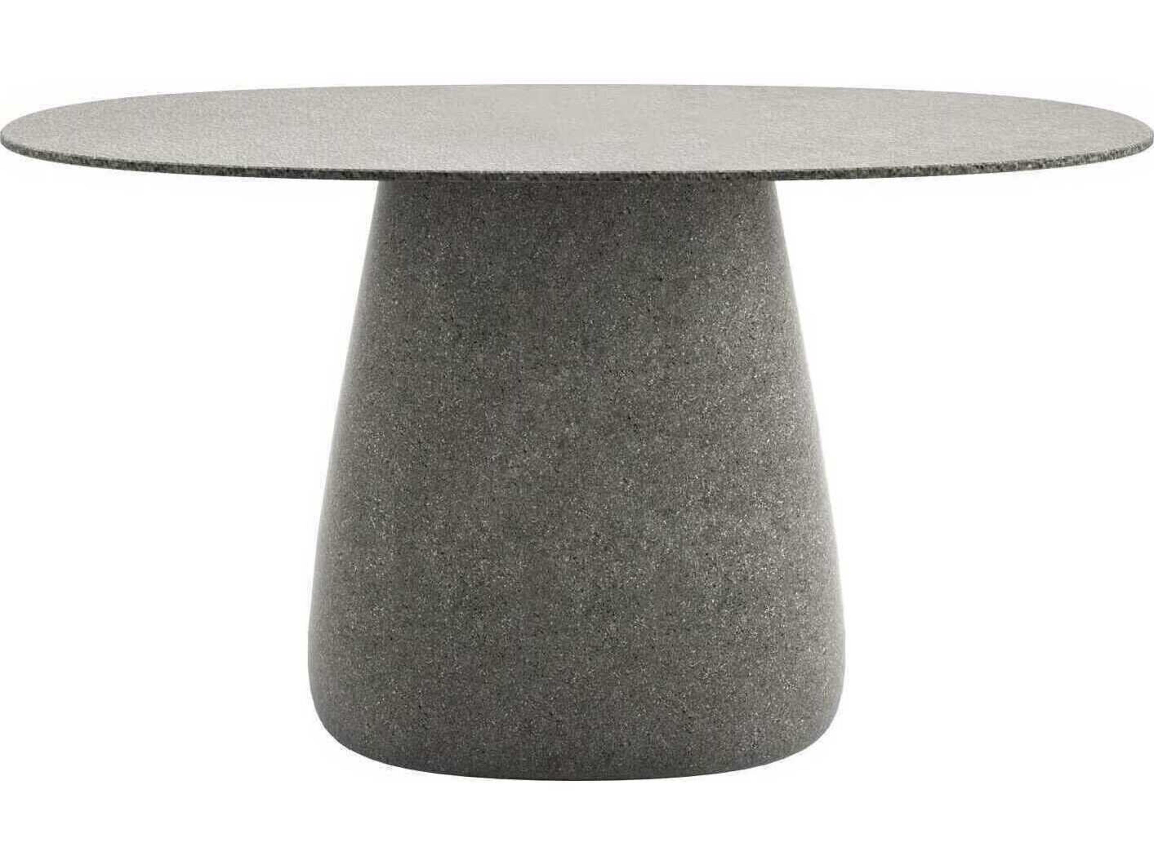 Qeeboo Outdoor Cobble Grey Mix Recycled Plastic Oval Dining Table