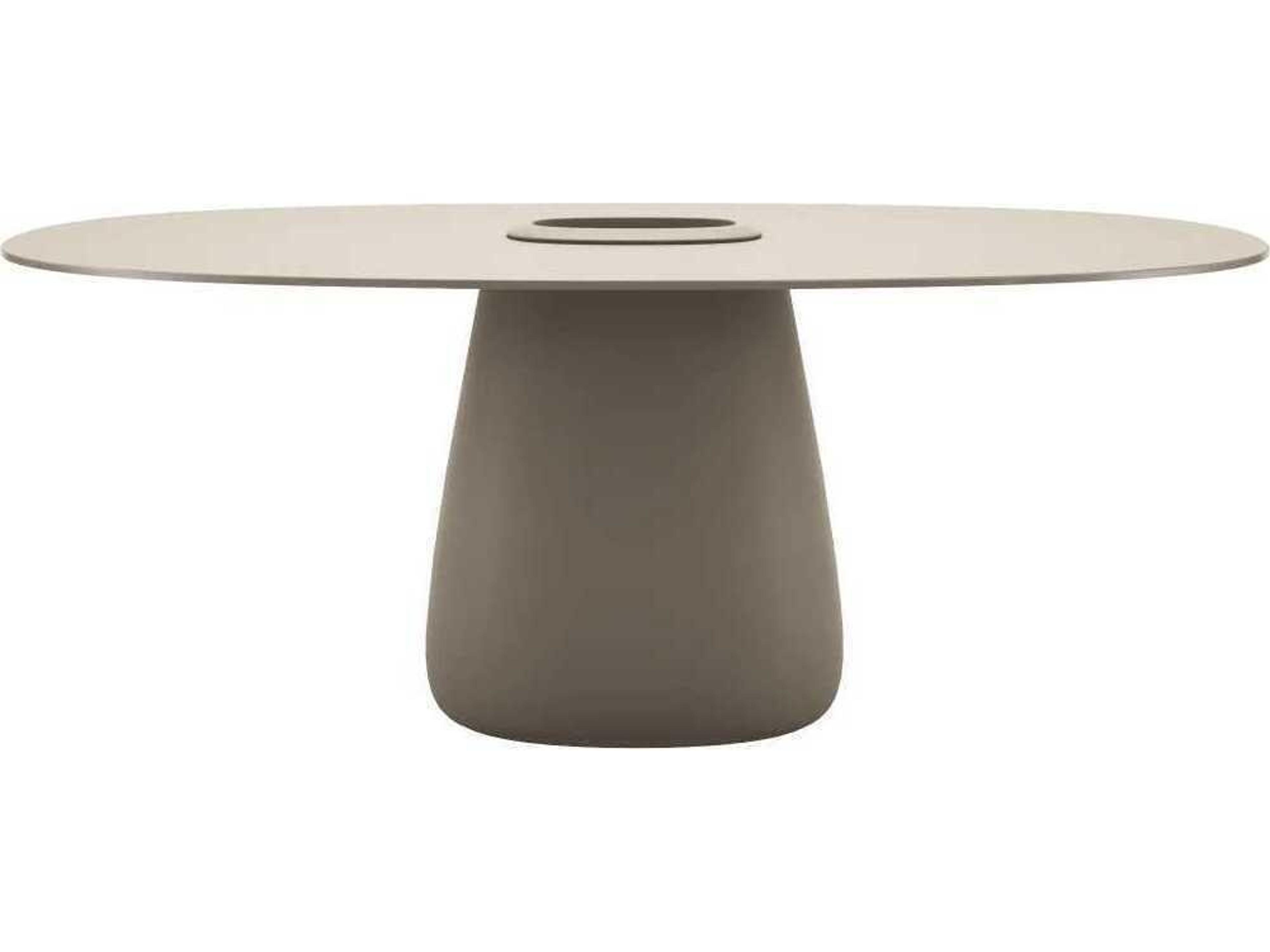 Qeeboo Outdoor Cobble Ottawa Recycled Plastic Oval Dining Table