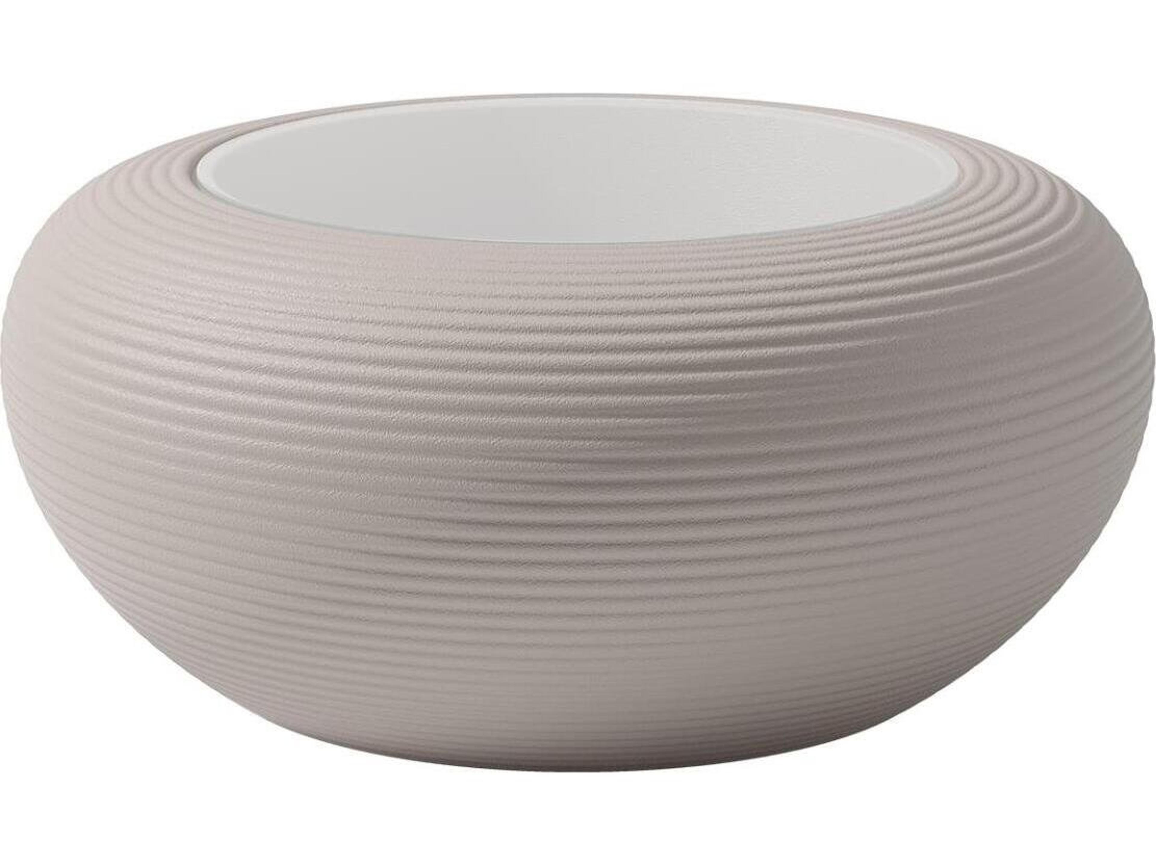 Qeeboo Outdoor Nami Dove Grey Recycled Plastic Round End Table