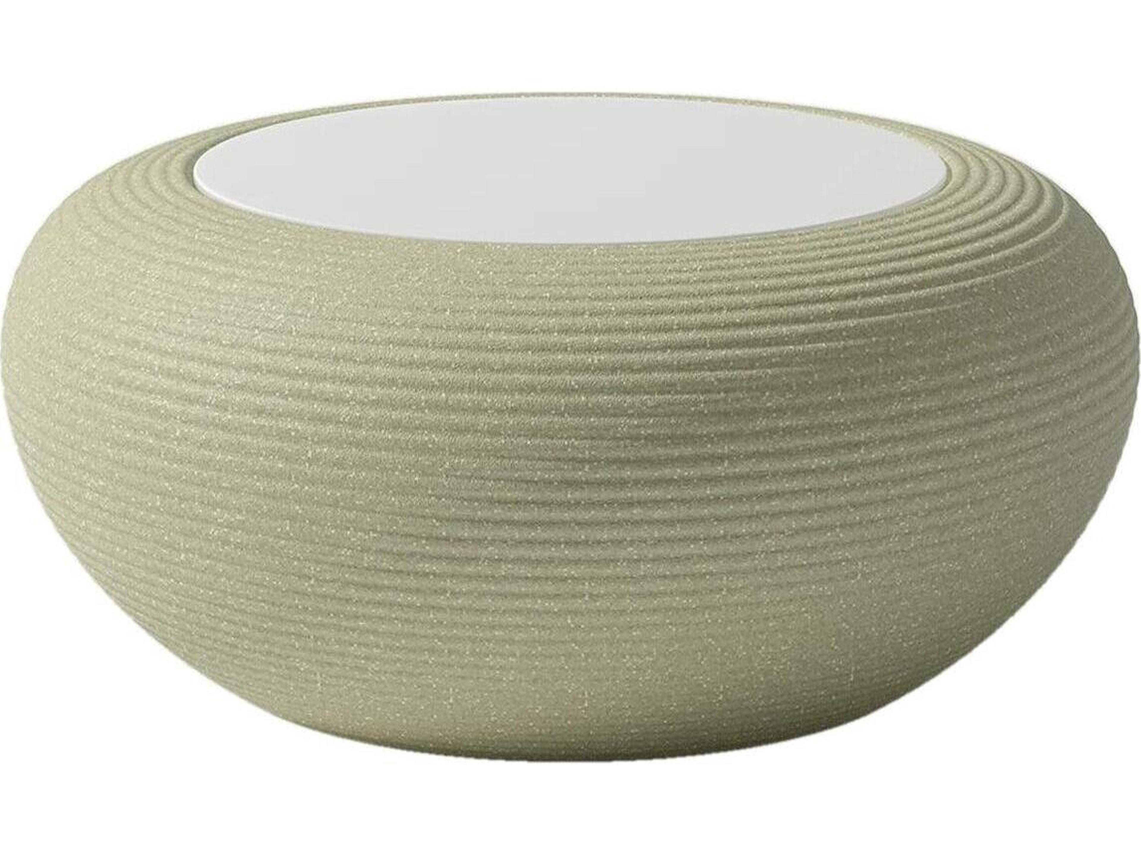 Qeeboo Outdoor Nami Sage Green Mix Recycled Plastic Round End Table