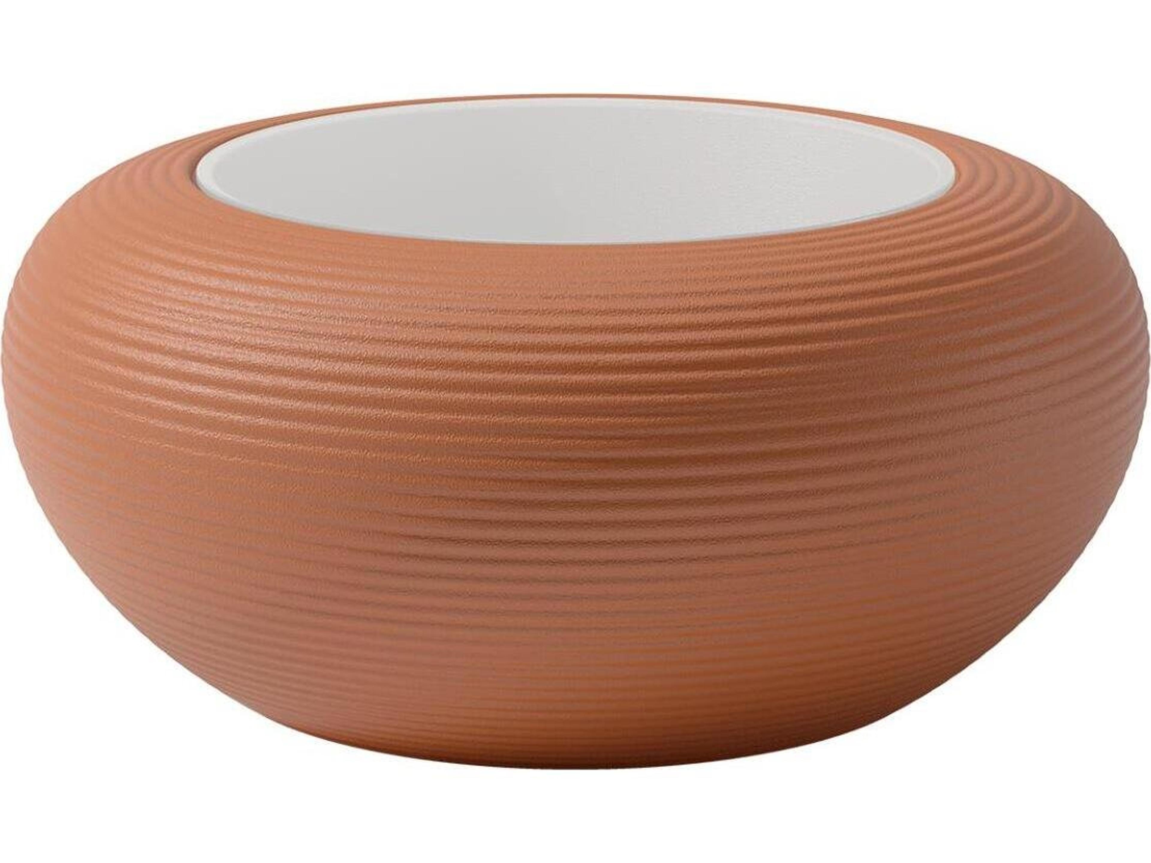Qeeboo Outdoor Nami Terracotta Recycled Plastic Round End Table