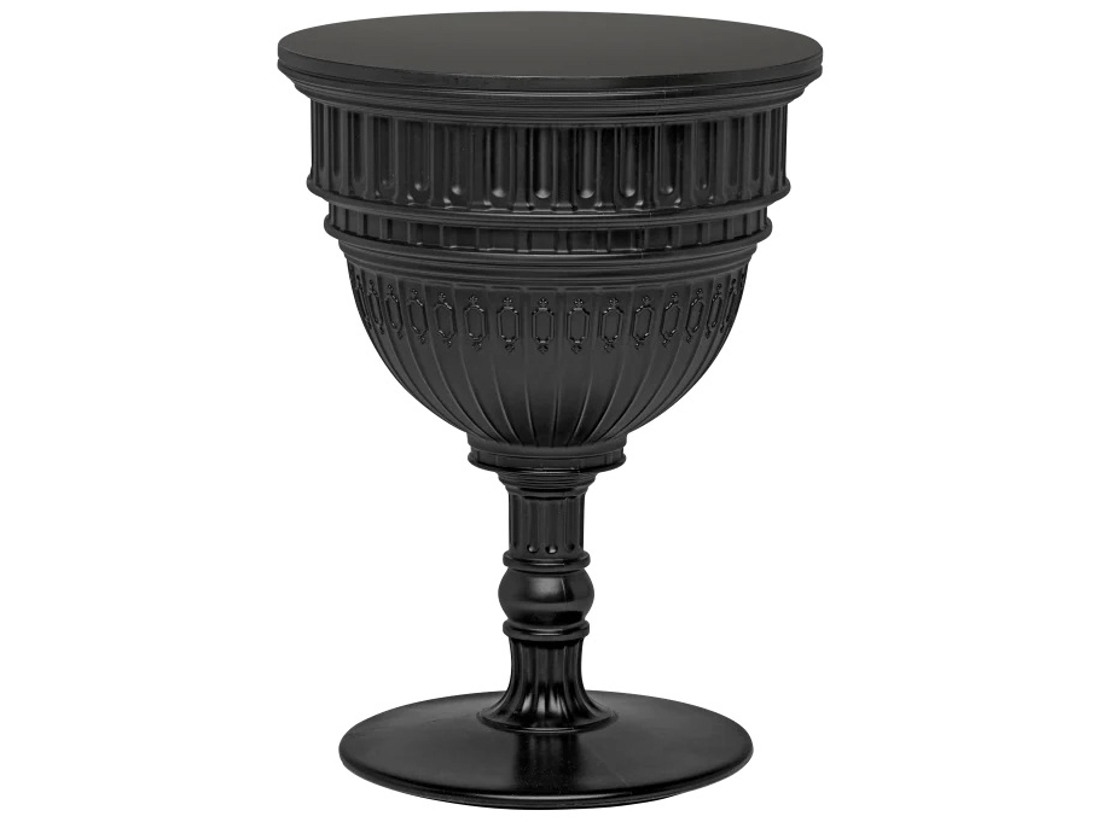 Qeeboo Outdoor Capitol Black Recycled Plastic Round End Table