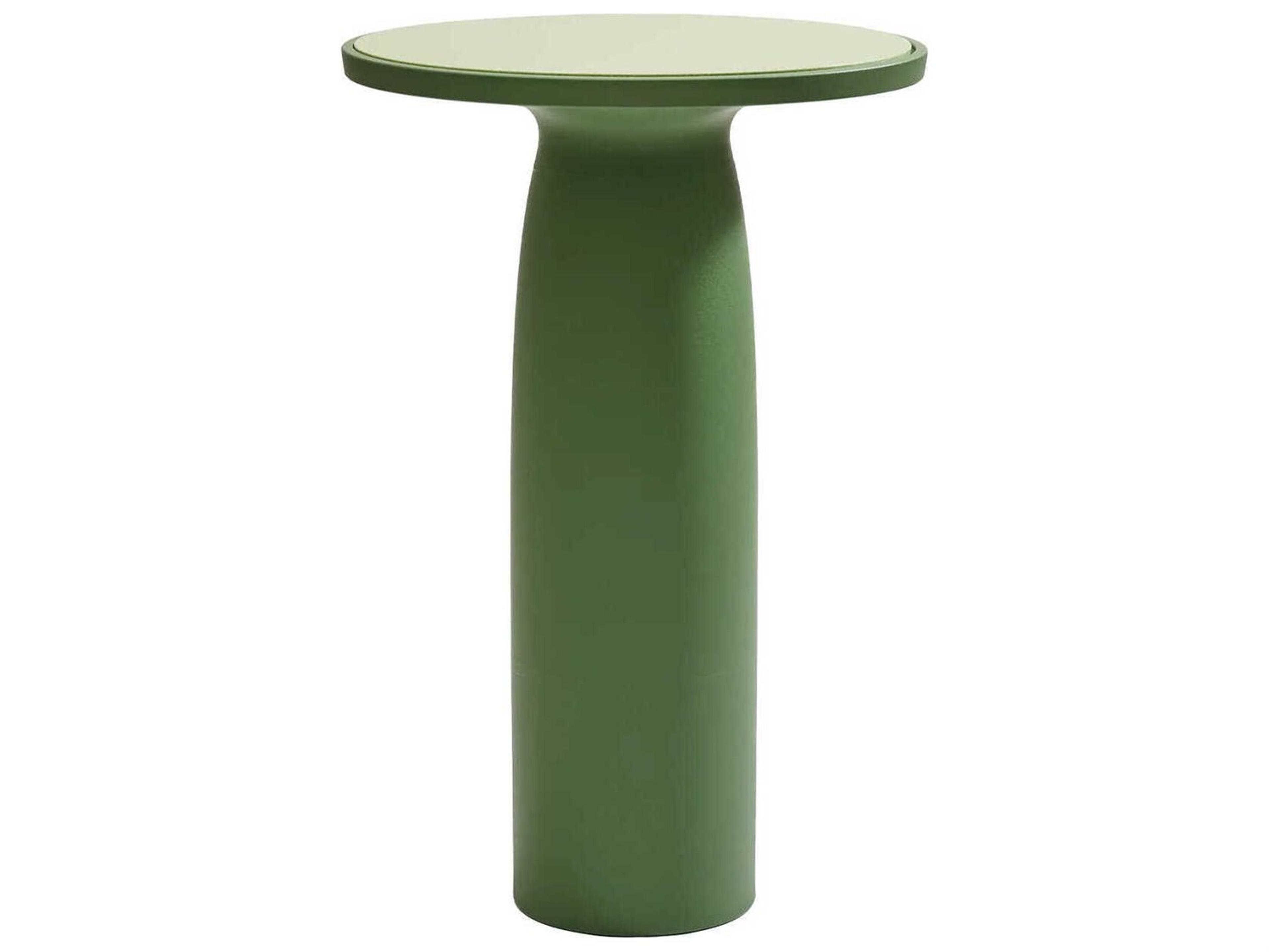 Qeeboo Outdoor Toto Balsam Green Recycled Plastic Round Bar Table