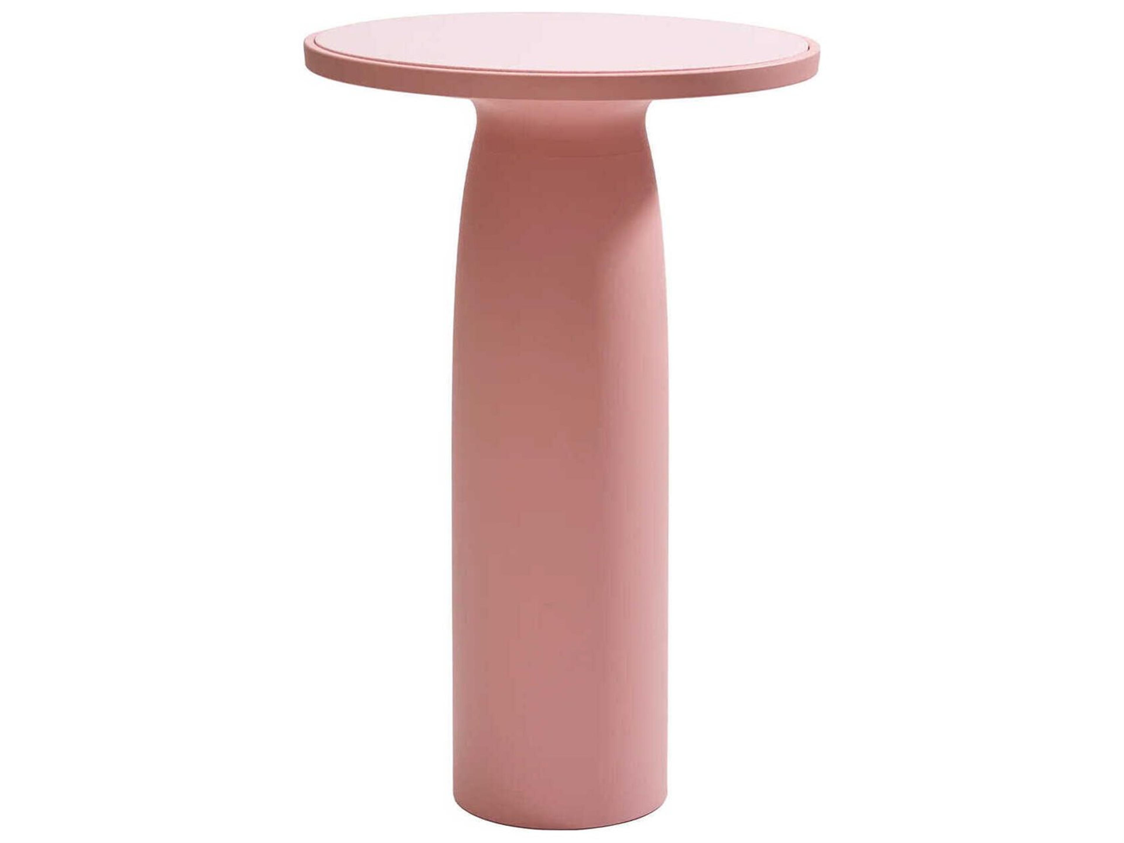 Qeeboo Outdoor Toto Pink Recycled Plastic Round Bar Table