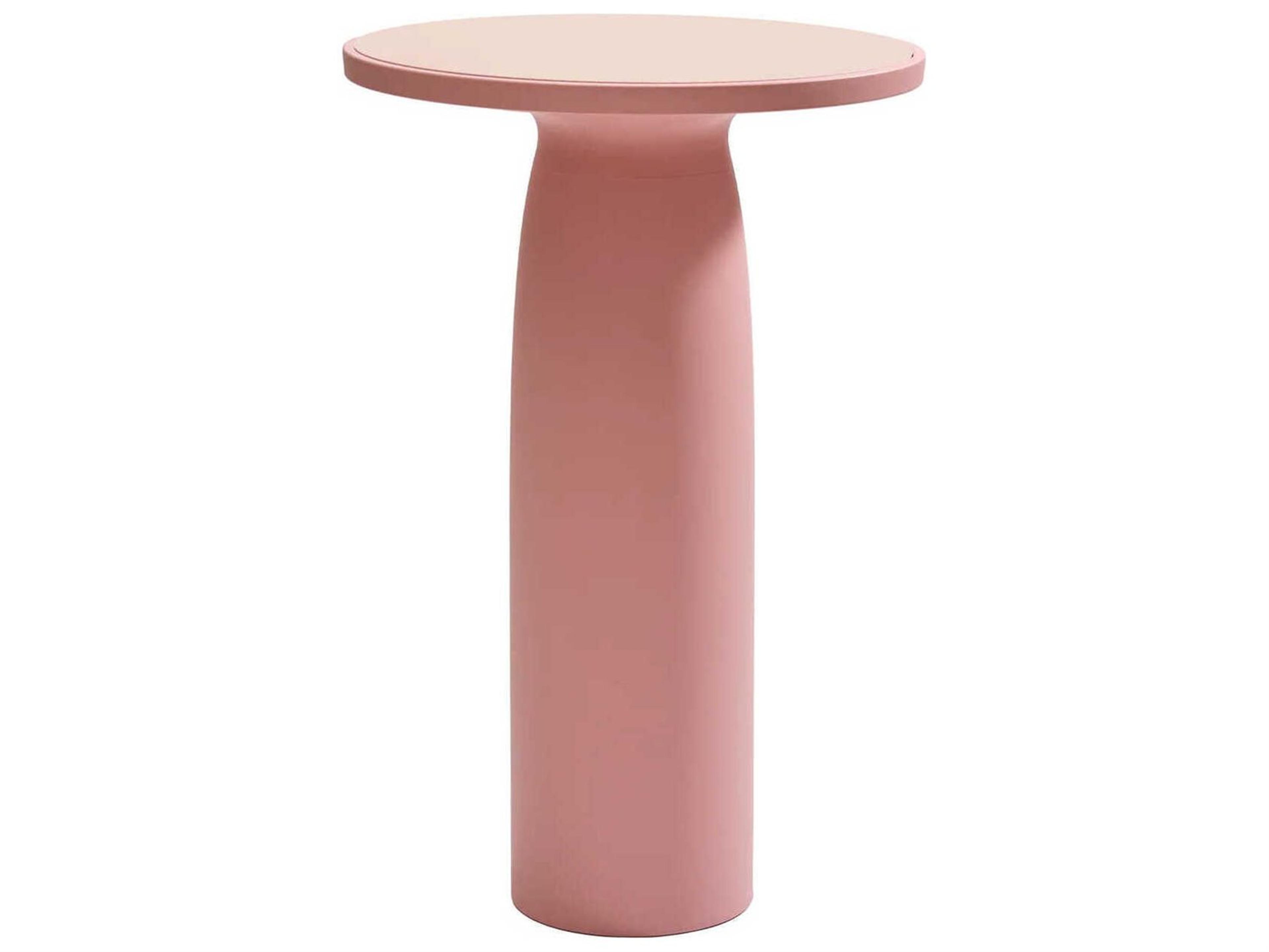 Qeeboo Outdoor Toto Pink Recycled Plastic Round Bar Table