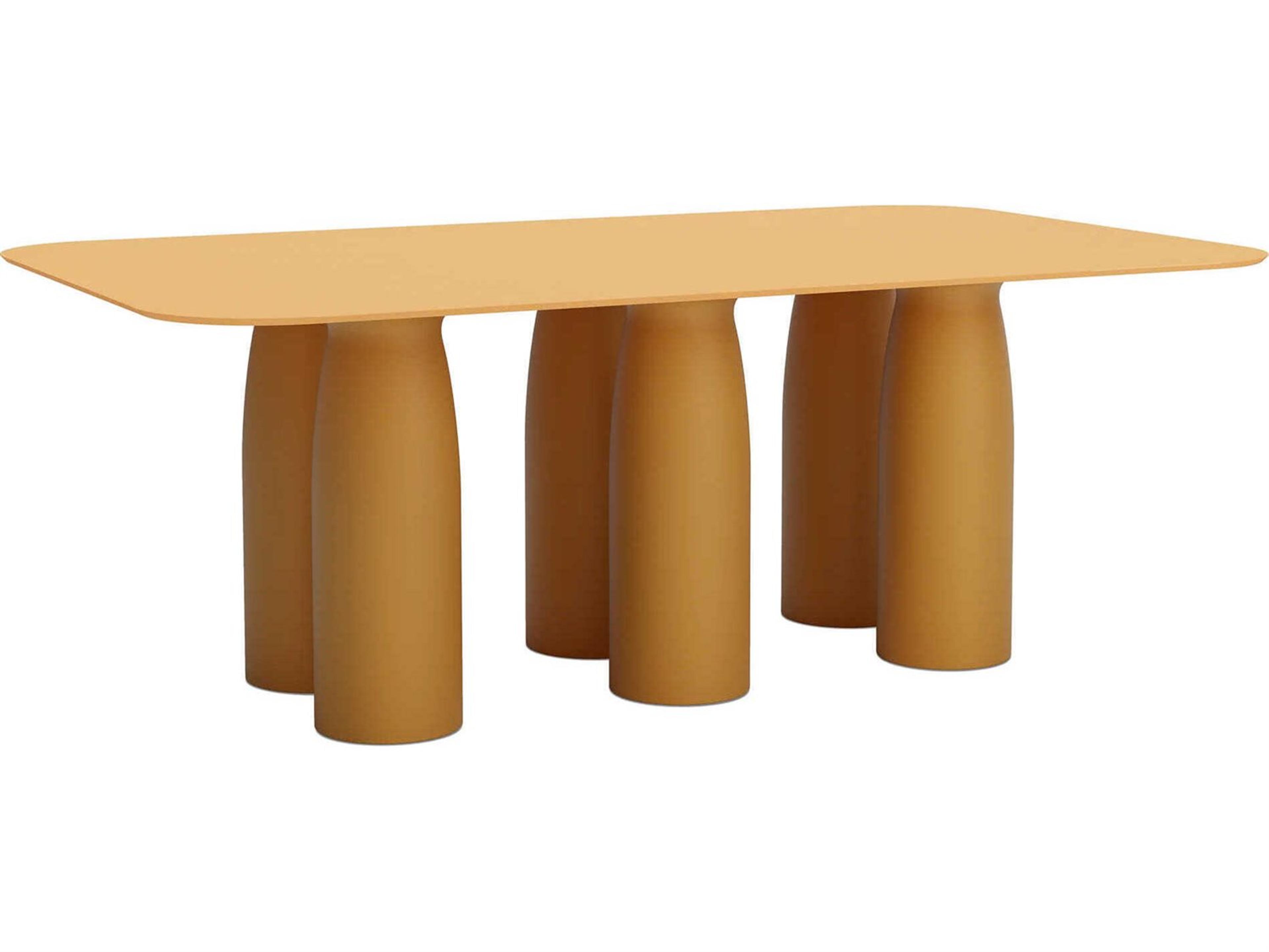 Qeeboo Outdoor Toto Yellow Canary Recycled Plastic Rectangular Dining Table