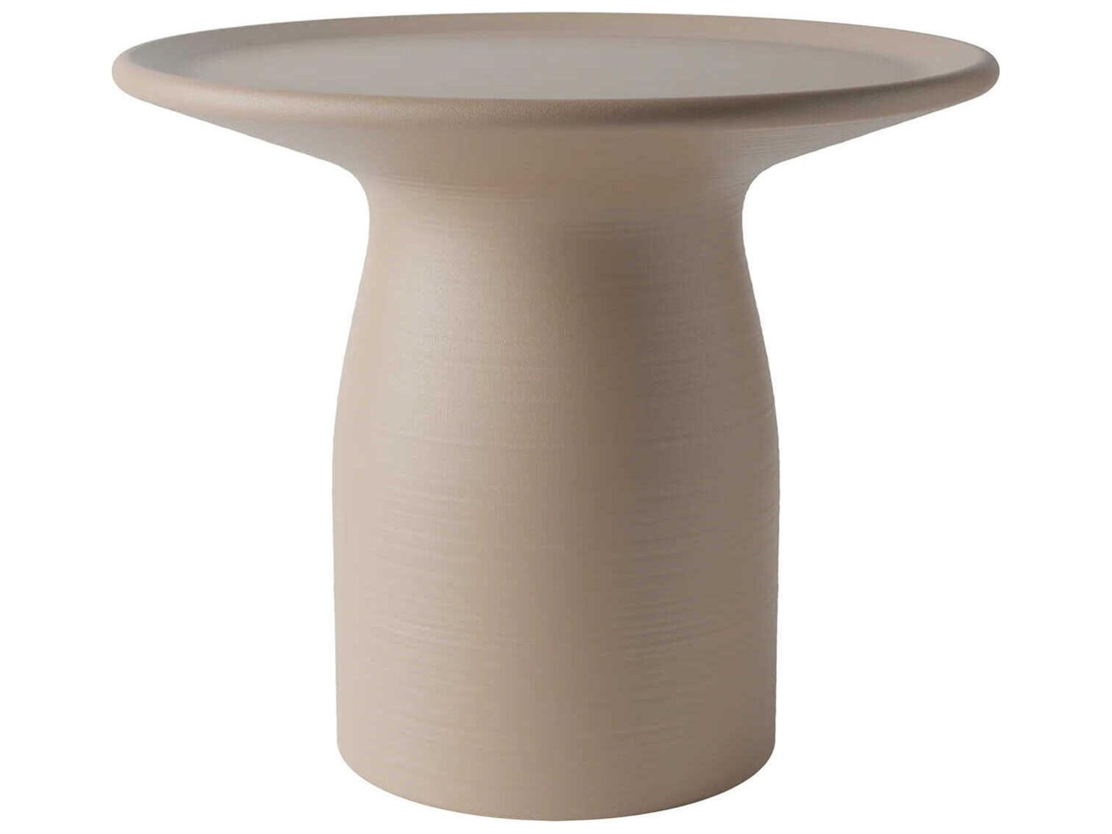 Qeeboo Outdoor Totino Dove Grey Recycled Plastic Round End Table