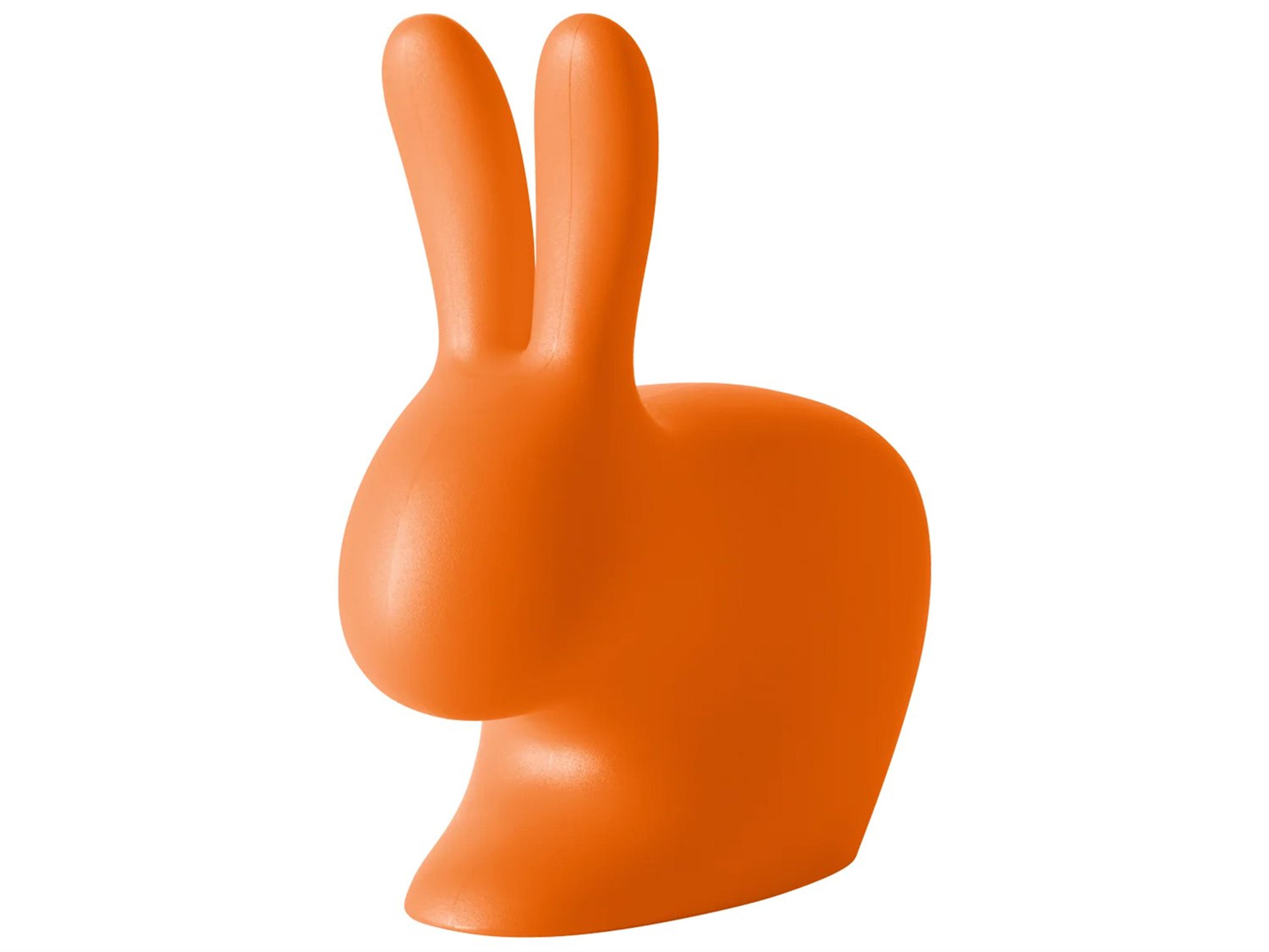 Qeeboo Outdoor Rabbit Dark Orange Recycled Plastic Lounge Chair