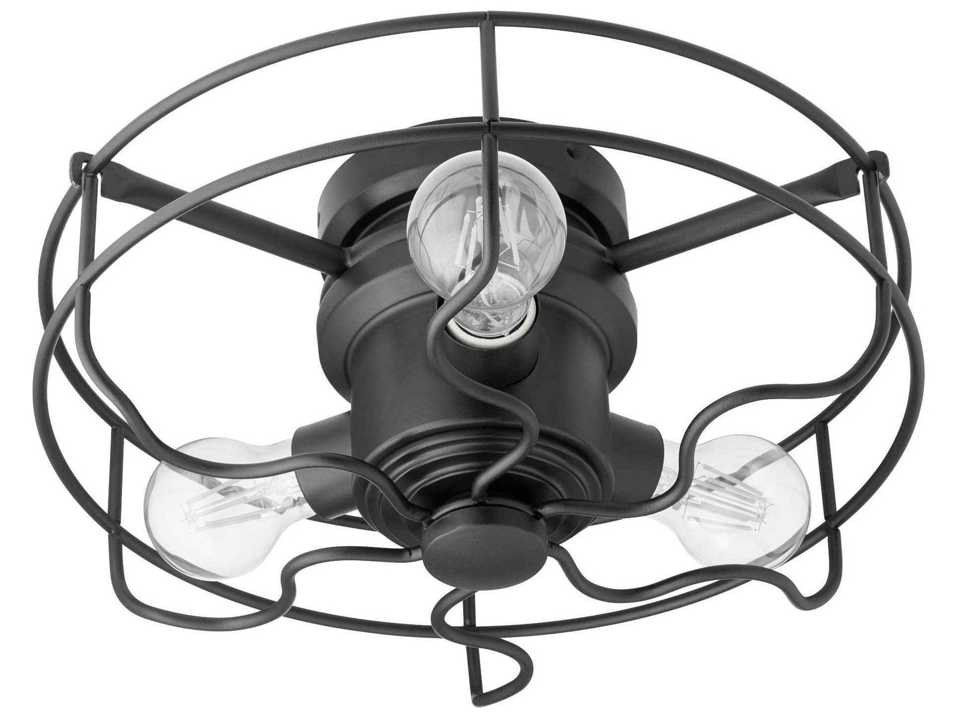 Quorum Windmill Textured Black 3-Light Fan Light Kit