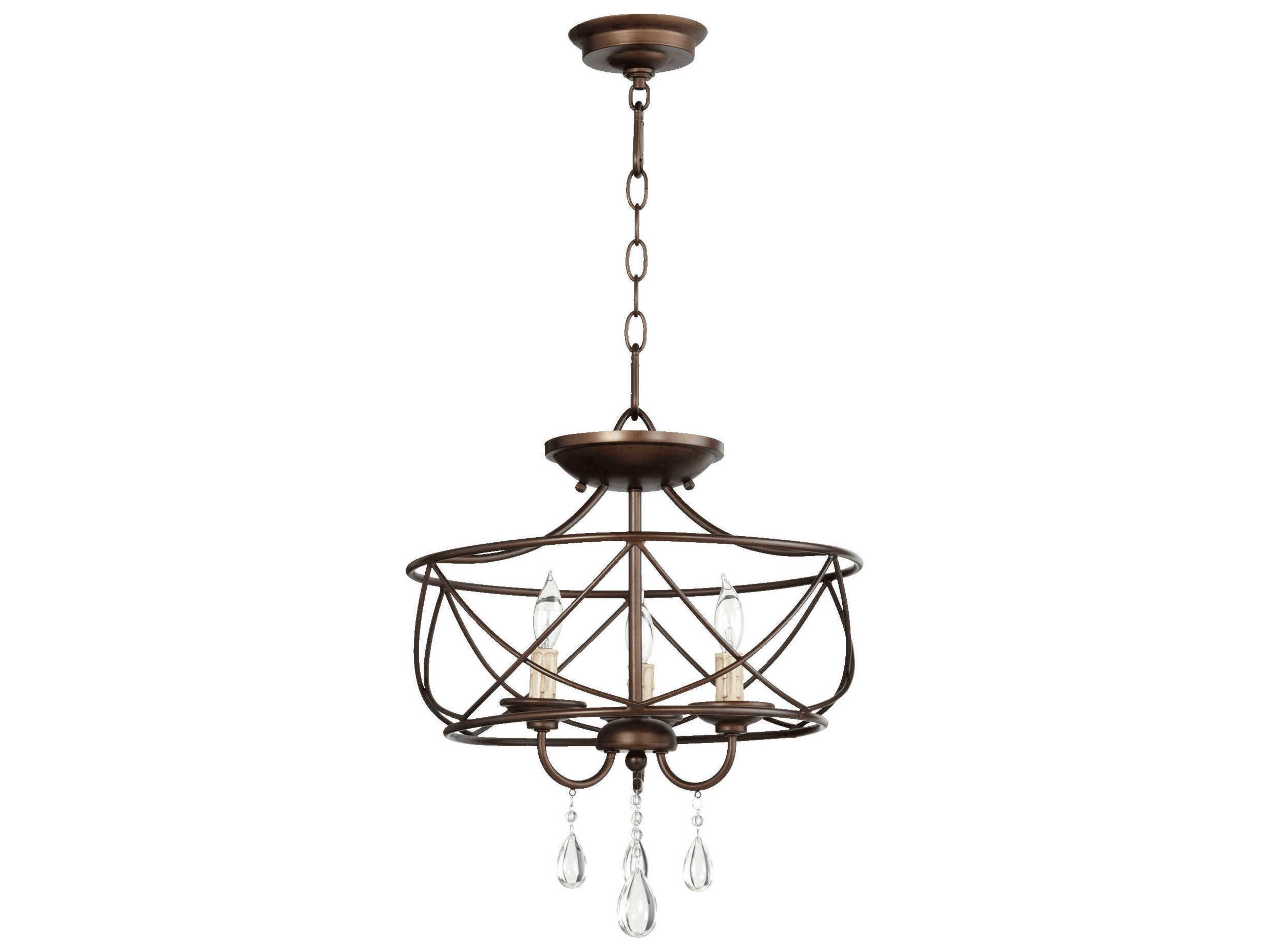 Quorum Cilia 3-Light Oiled Bronze Candelabra Chandelier