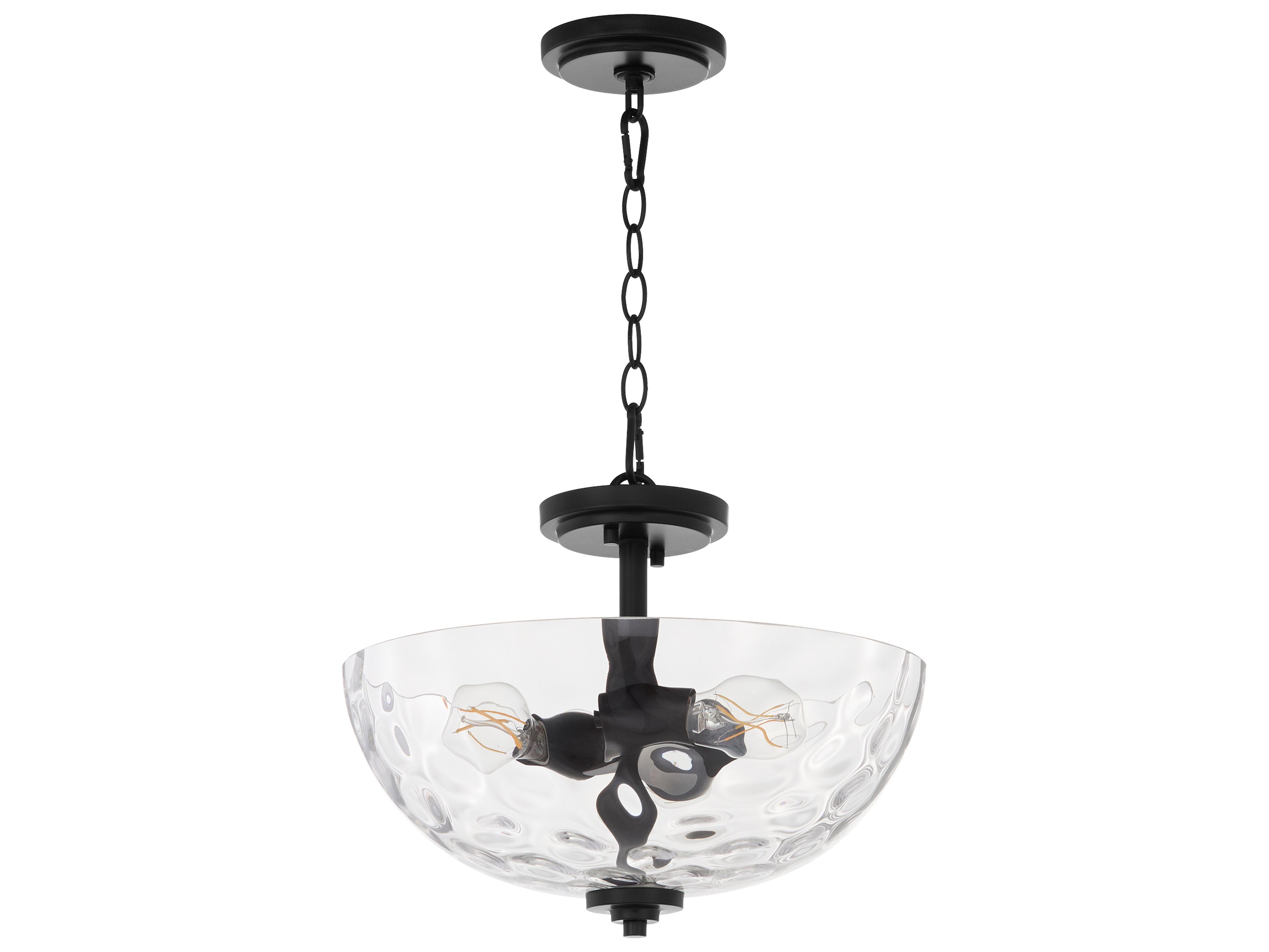 Quorum Adams 3-Light Matte Black Bowl Pendant