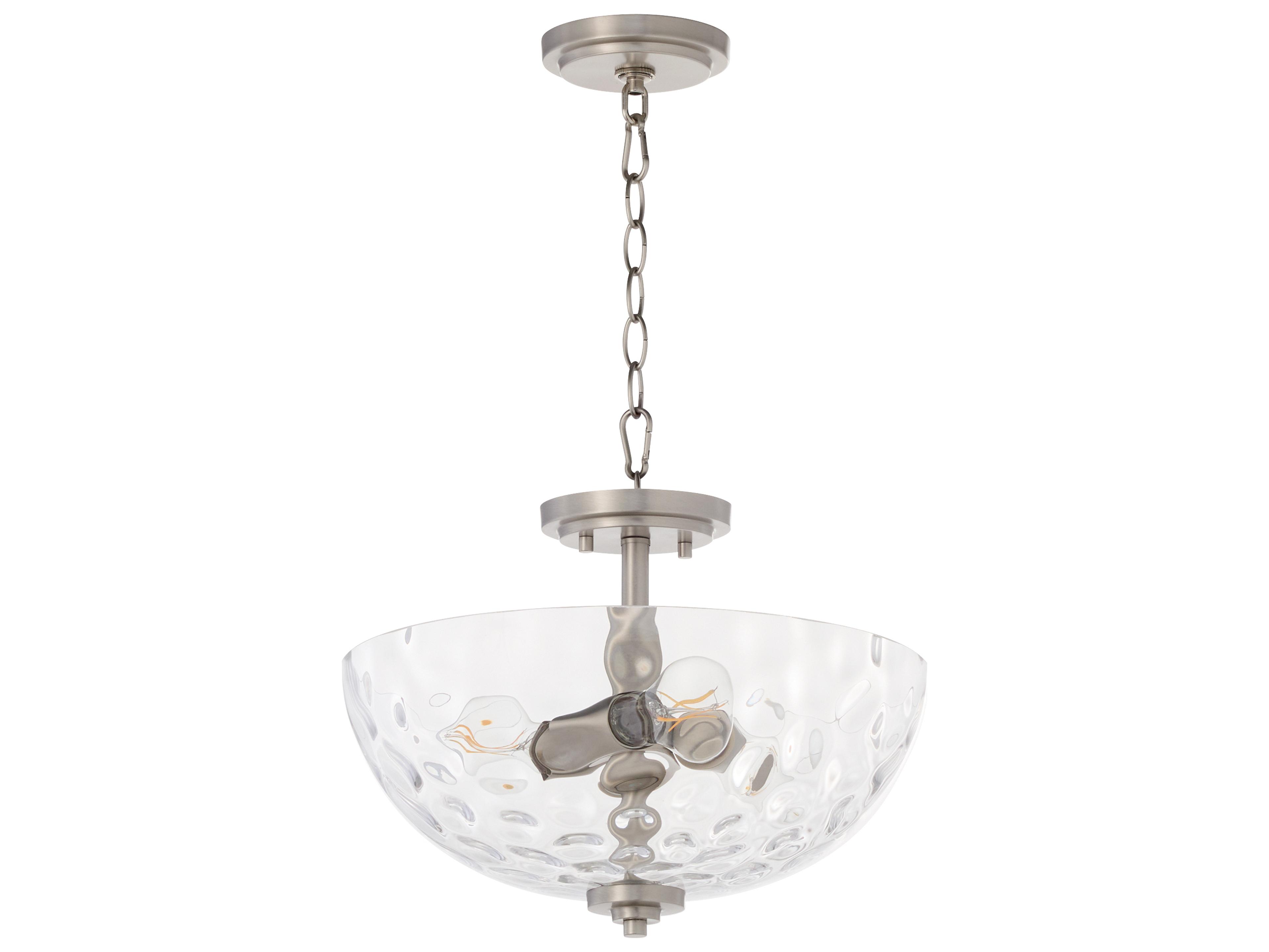 Quorum Adams 3-Light Satin Nickel Bowl Pendant