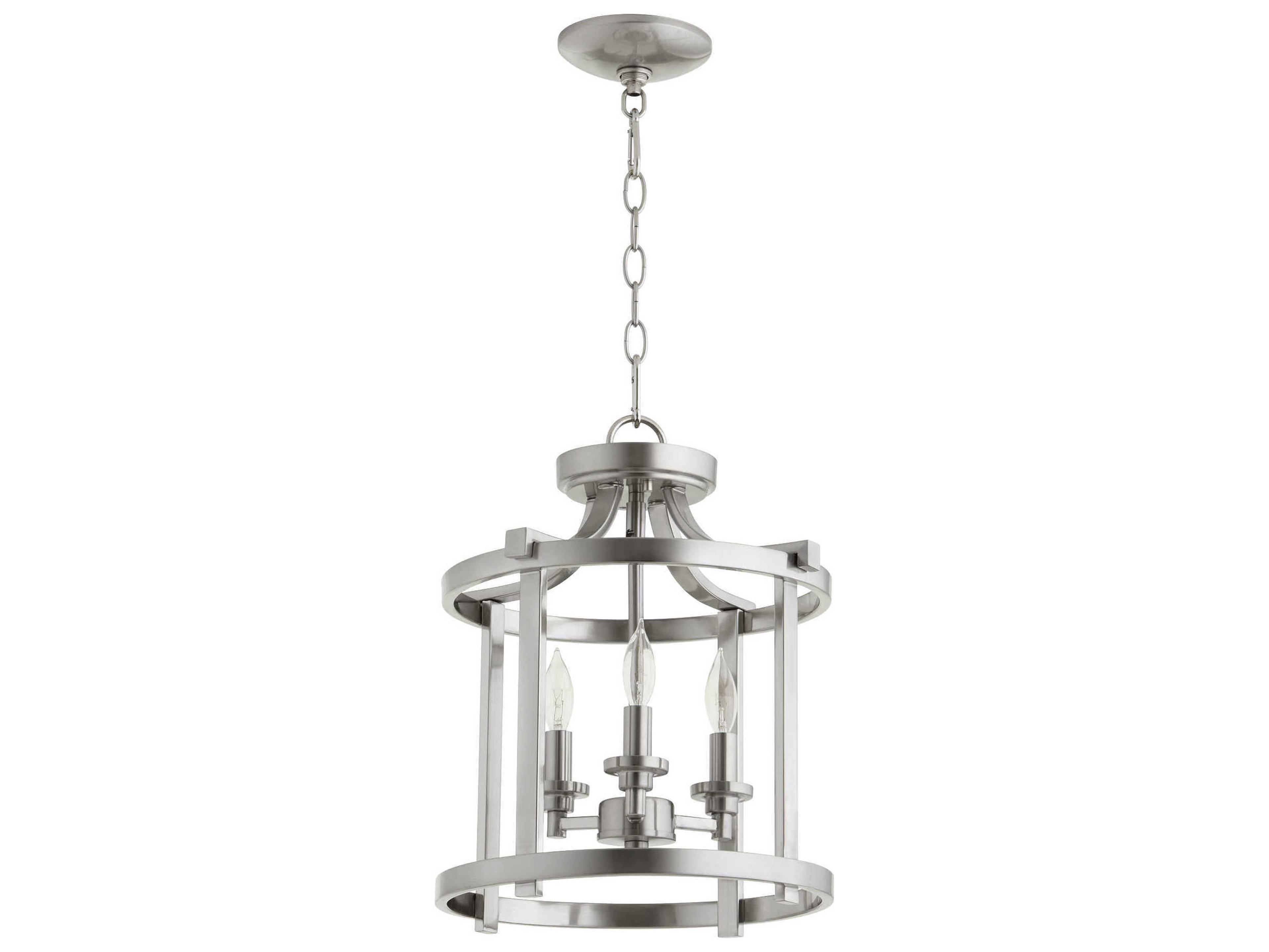 Quorum Lancaster 3-Light Satin Nickel Cylinder Pendant