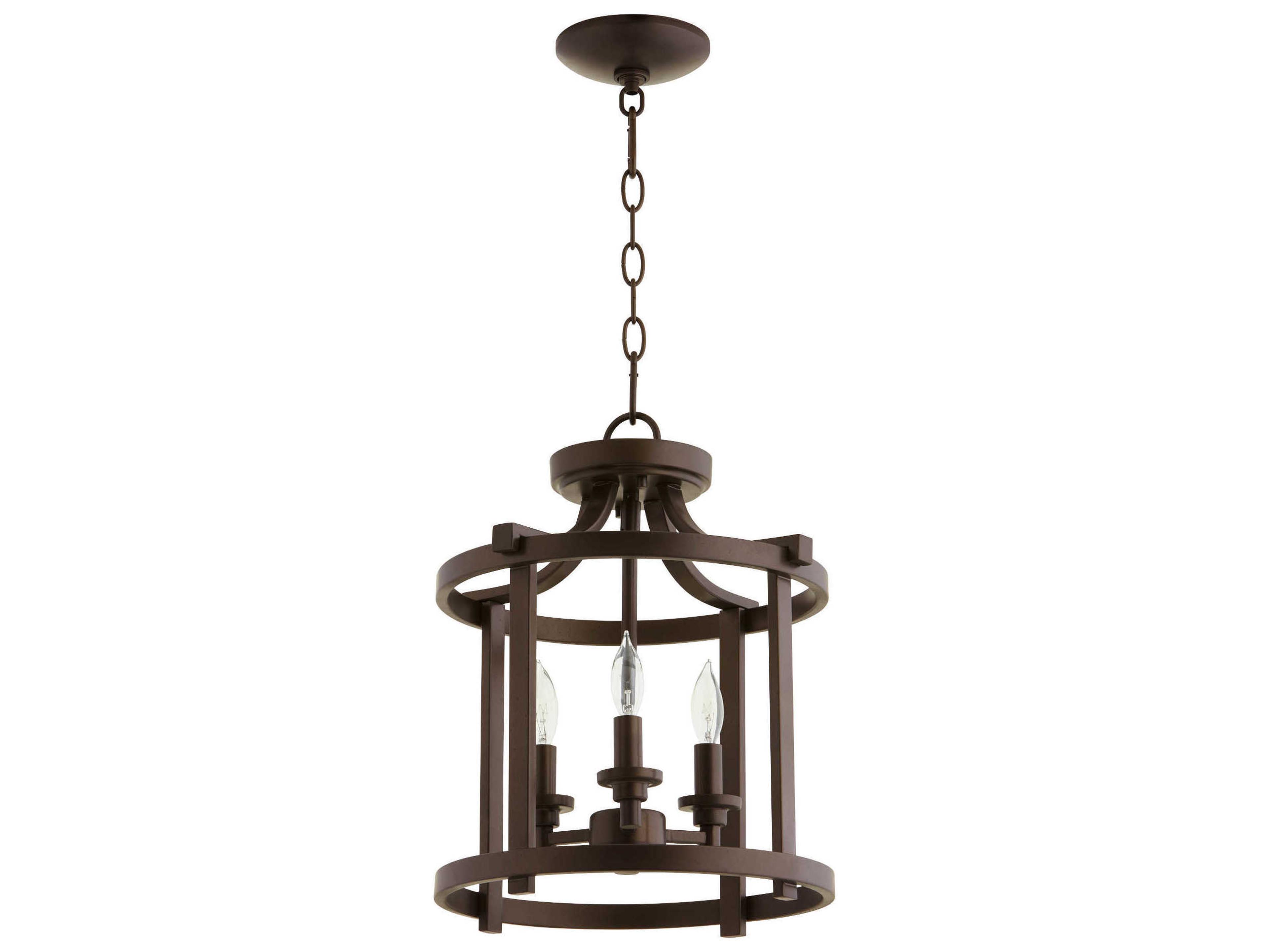 Quorum Lancaster 3-Light Oiled Bronze Cylinder Pendant