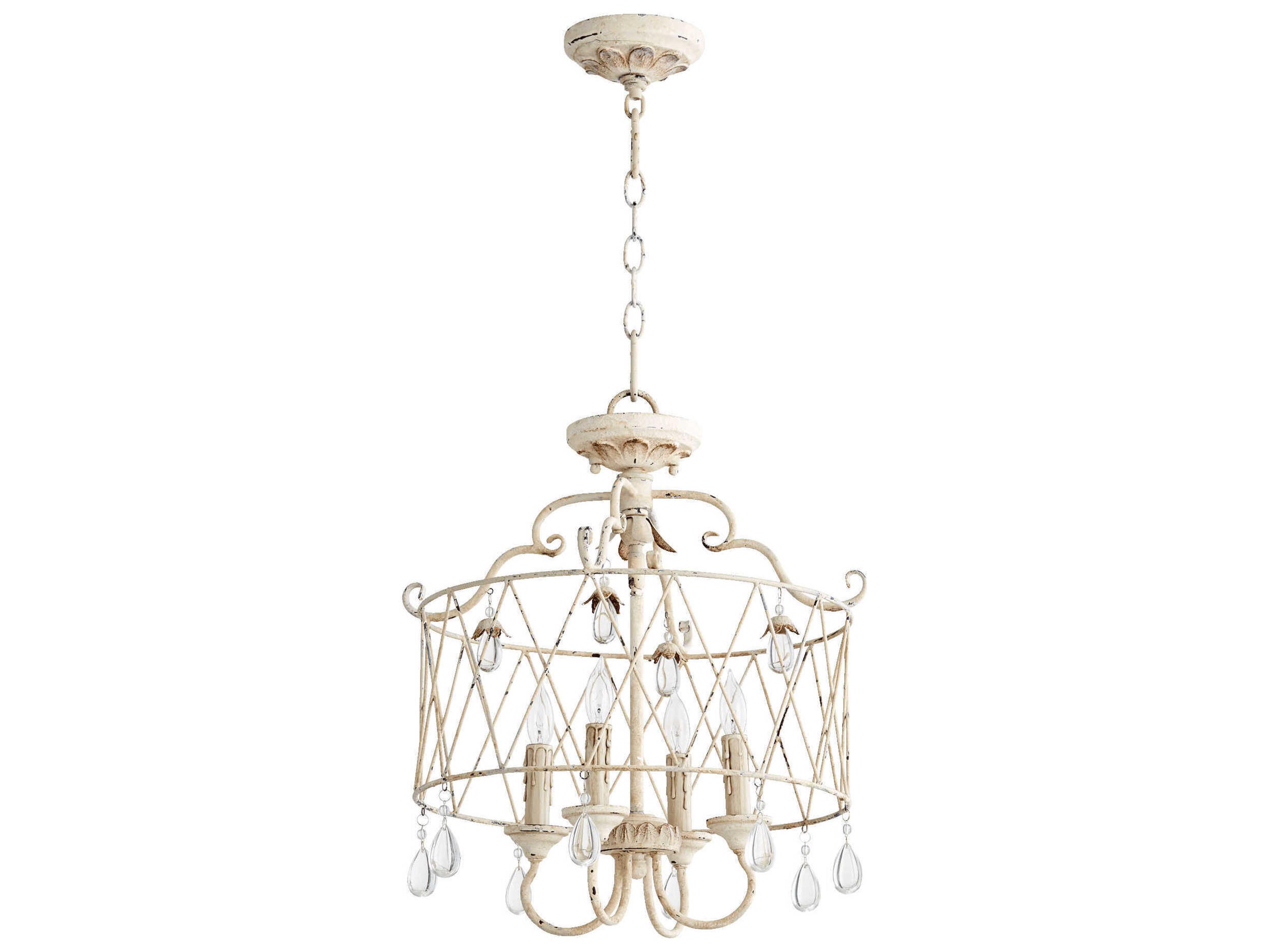 Quorum Venice 4-Light Persian White Crystal Candelabra Drum Chandelier