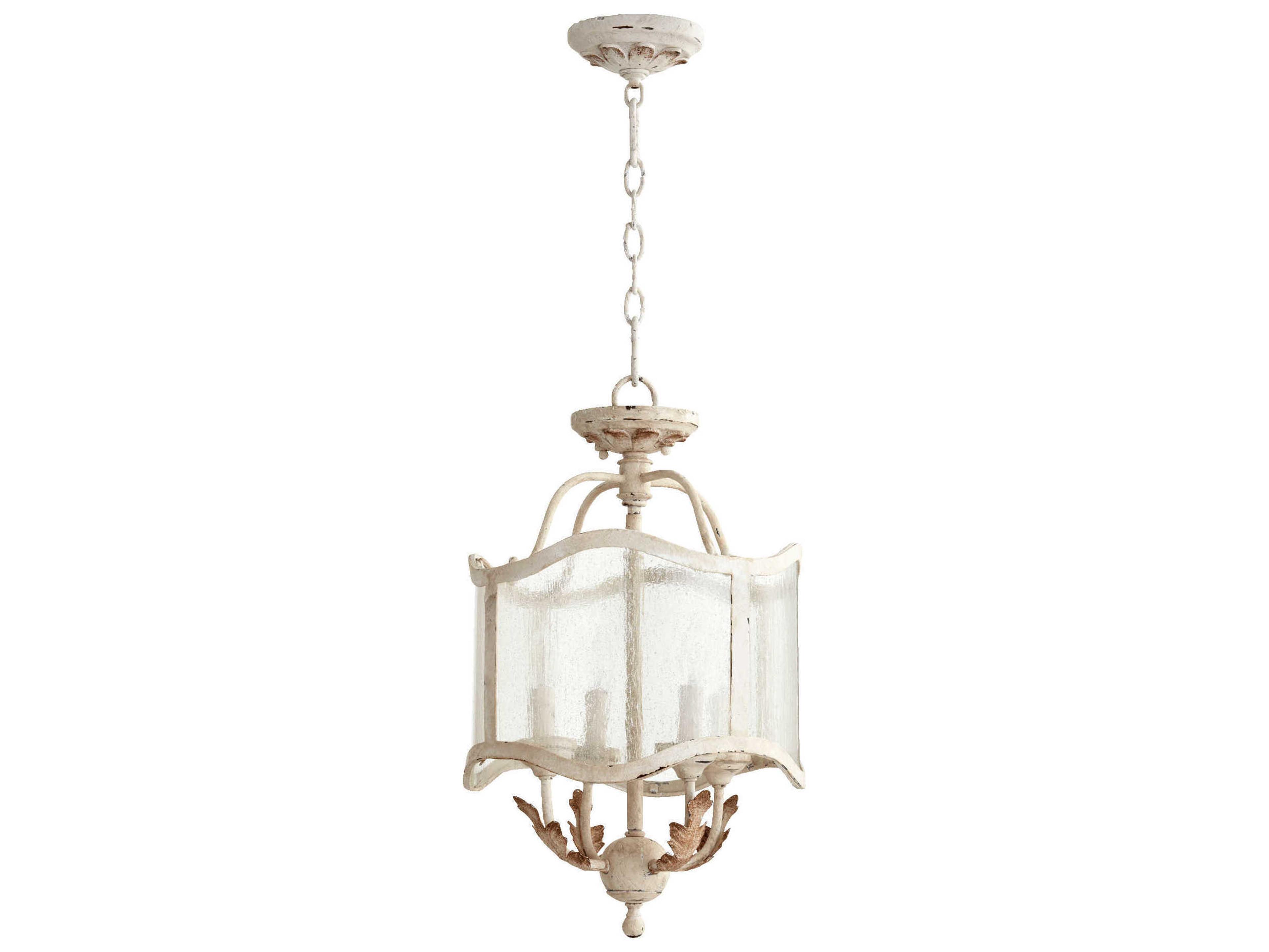 Quorum Salento 4-Light Persian White Glass Candelabra Drum Chandelier