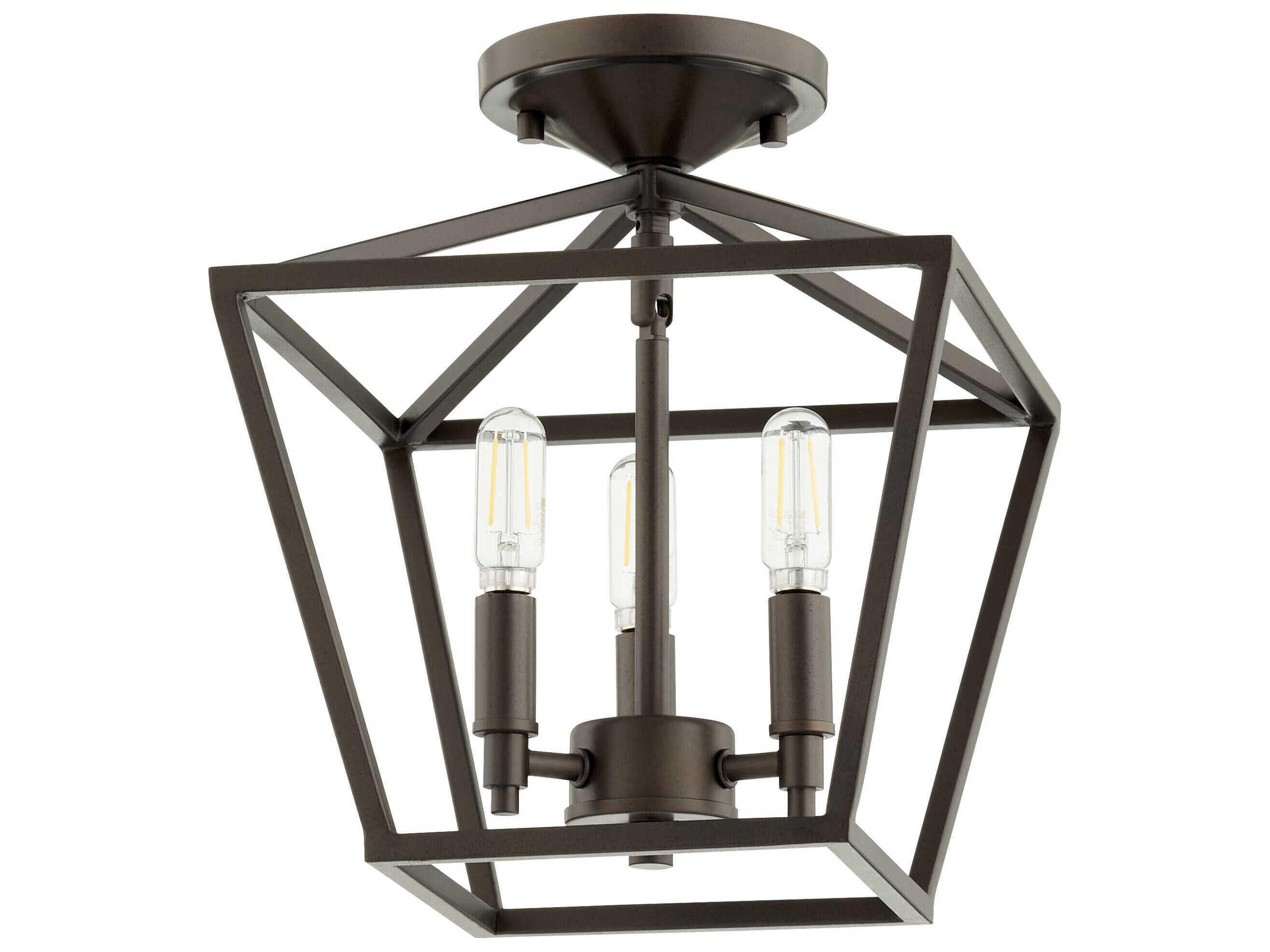 Quorum Gabriel 3-Light Oiled Bronze Semi Flush Mount