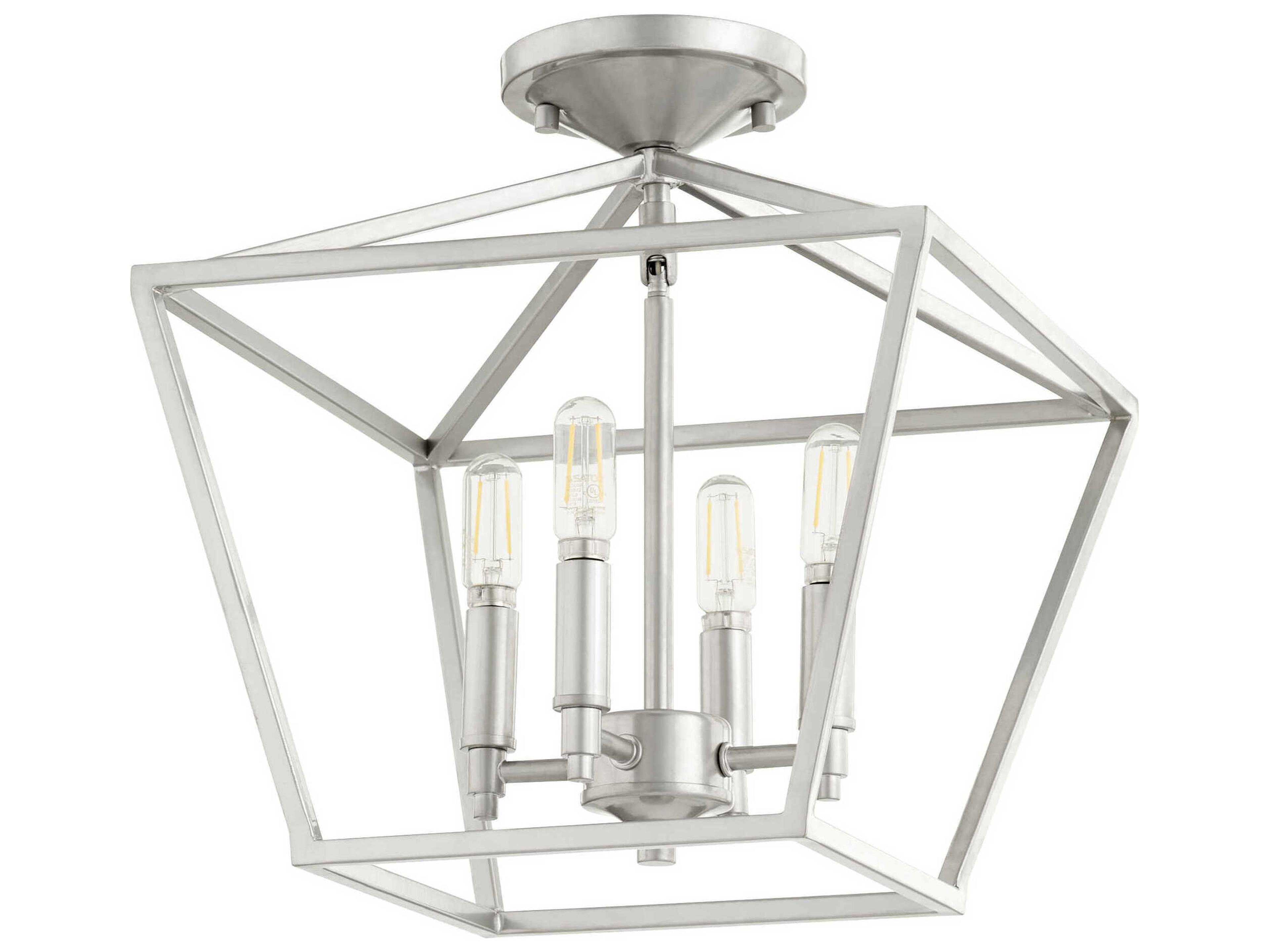 Quorum Gabriel 4-Light Classic Nickel Semi Flush Mount