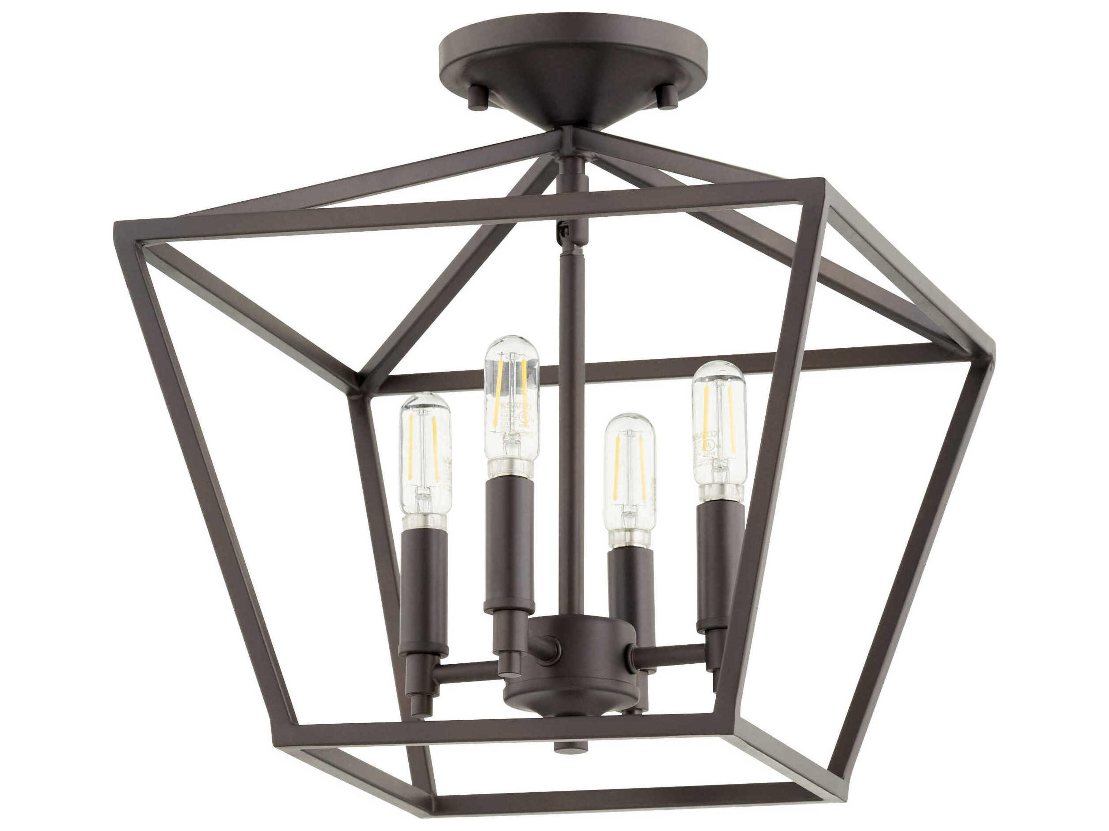 Quorum Gabriel 4-Light Oiled Bronze Semi Flush Mount