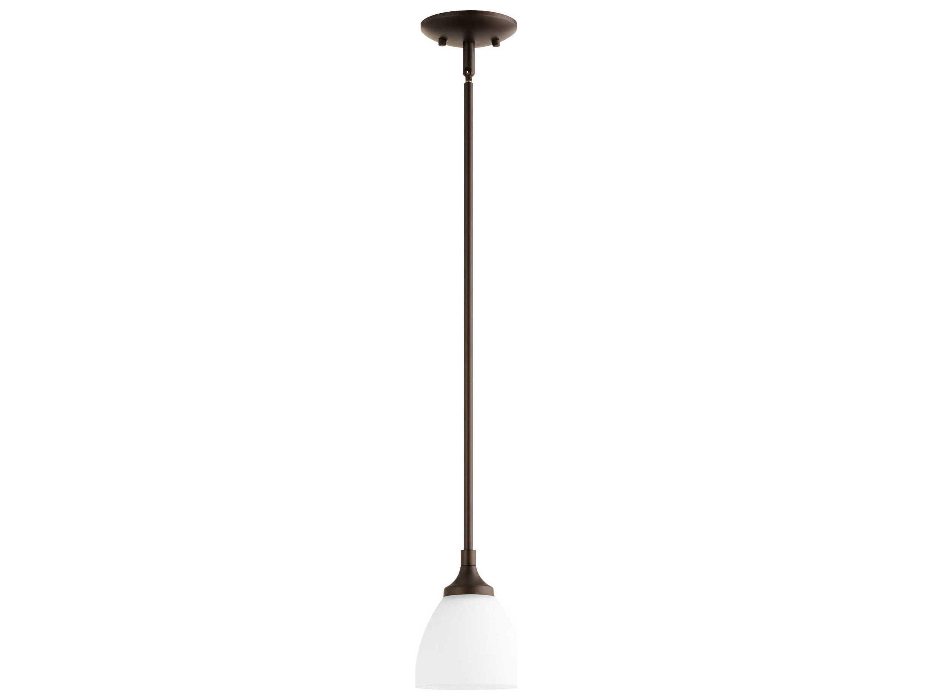 Quorum Enclave 1-Light Oiled Bronze Glass Bell Mini Pendant