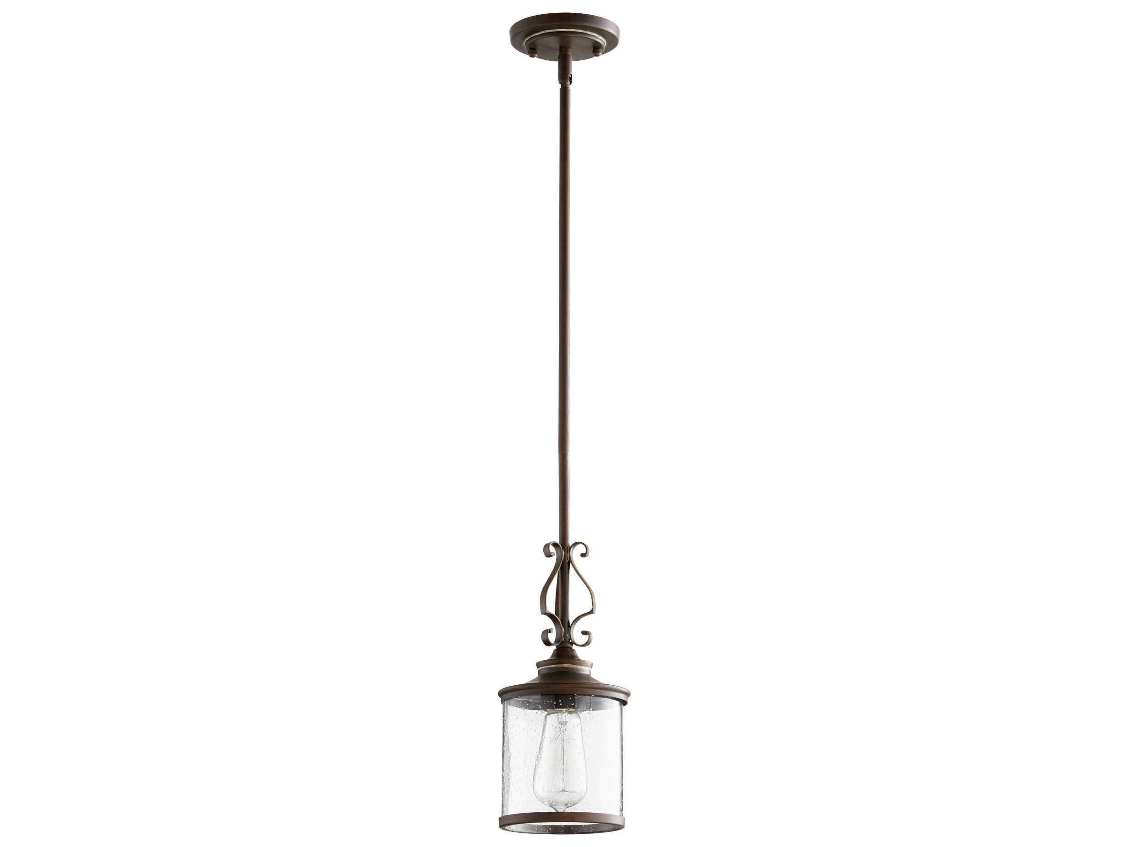 Quorum San Miguel 1-Light Vintage Copper Cylinder Mini Pendant