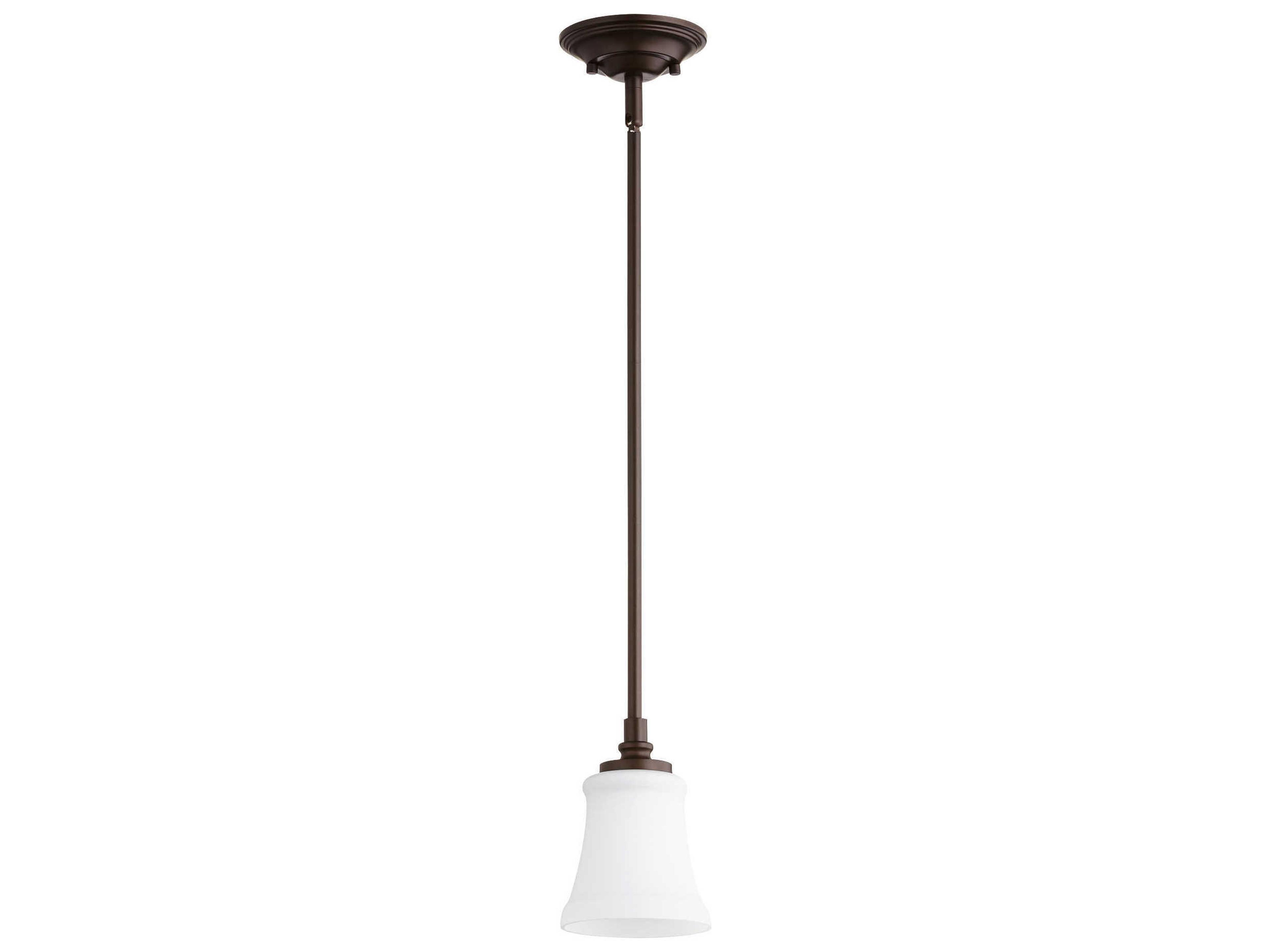 Quorum Rossington 1-Light Oiled Bronze Glass Mini Pendant