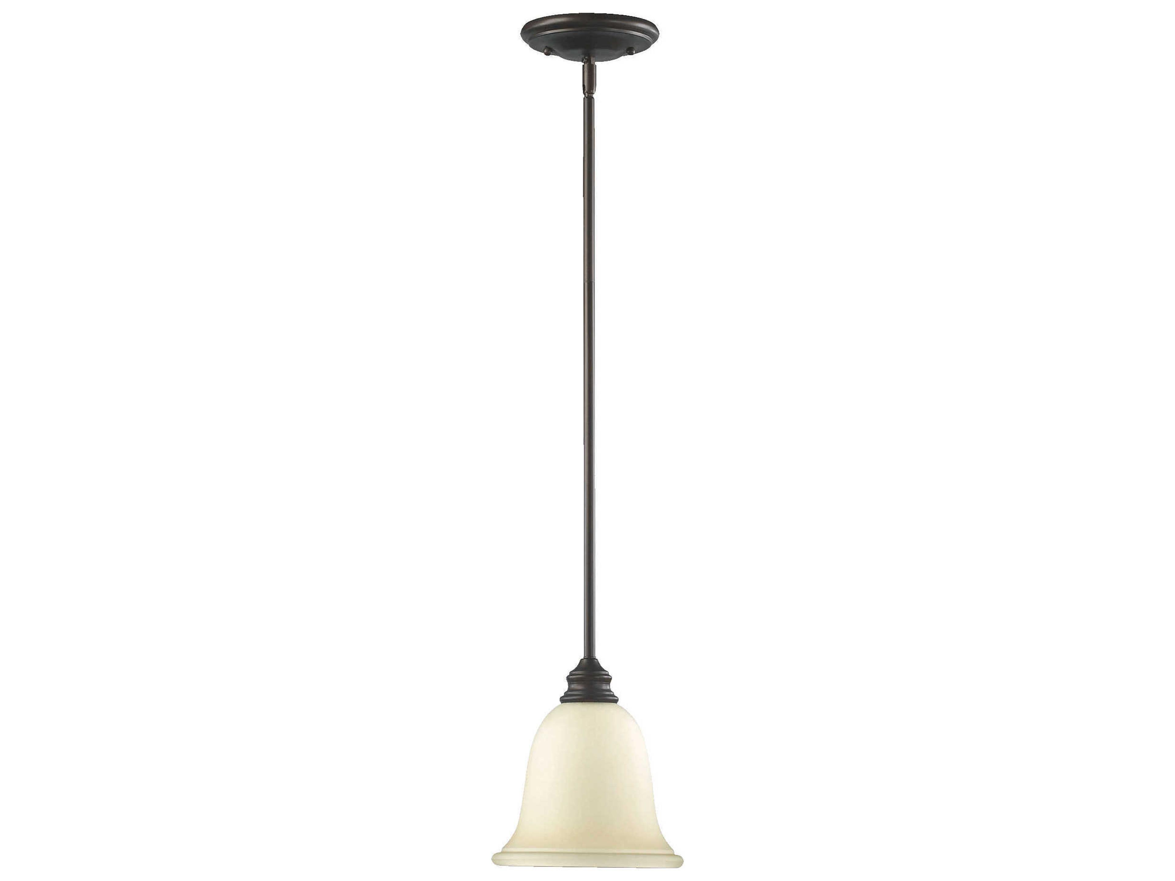 Quorum Bryant 1-Light Oiled Bronze Glass Bell Mini Pendant