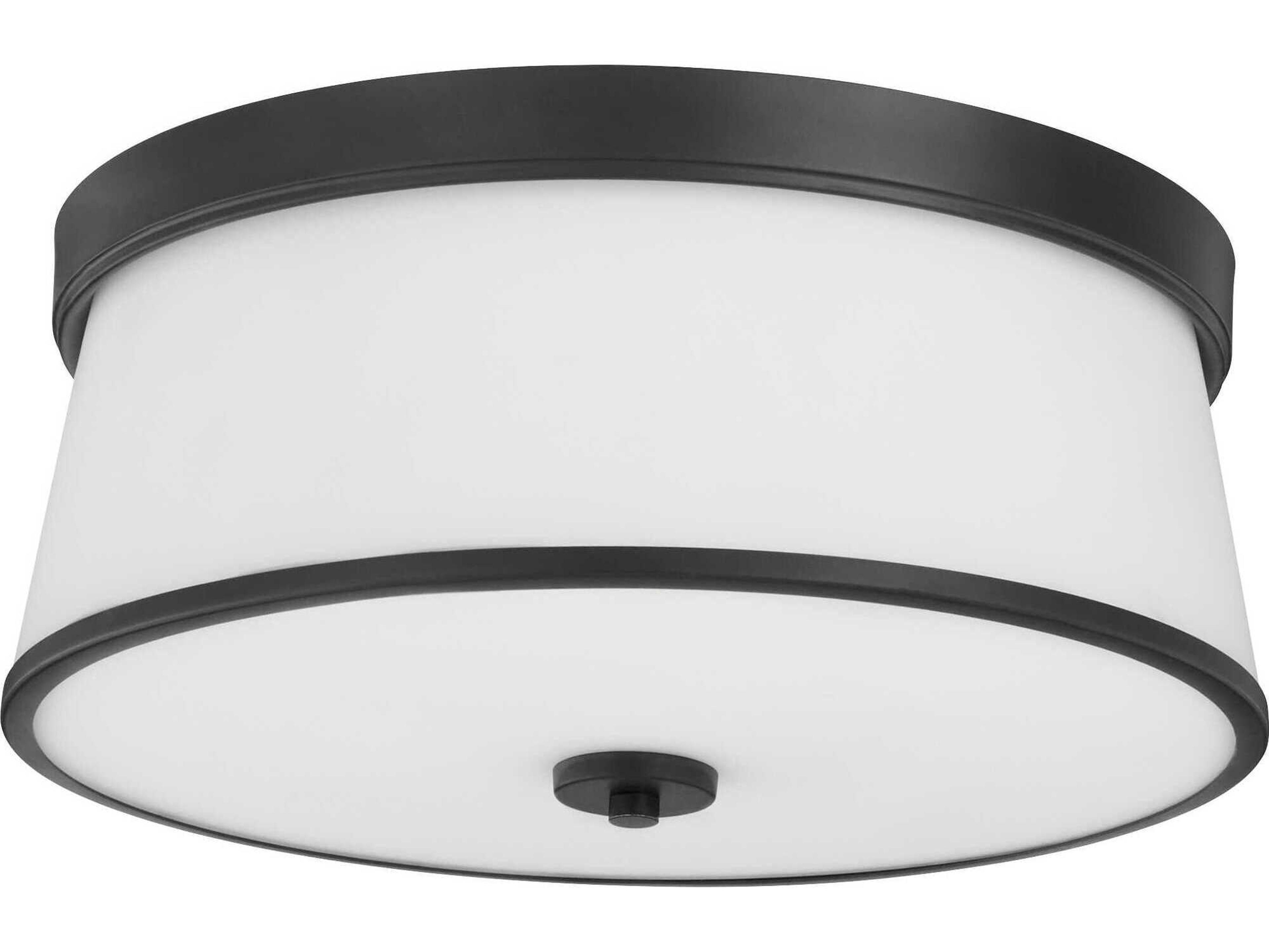 Quorum Weir 3-Light Matte Black Flush Mount