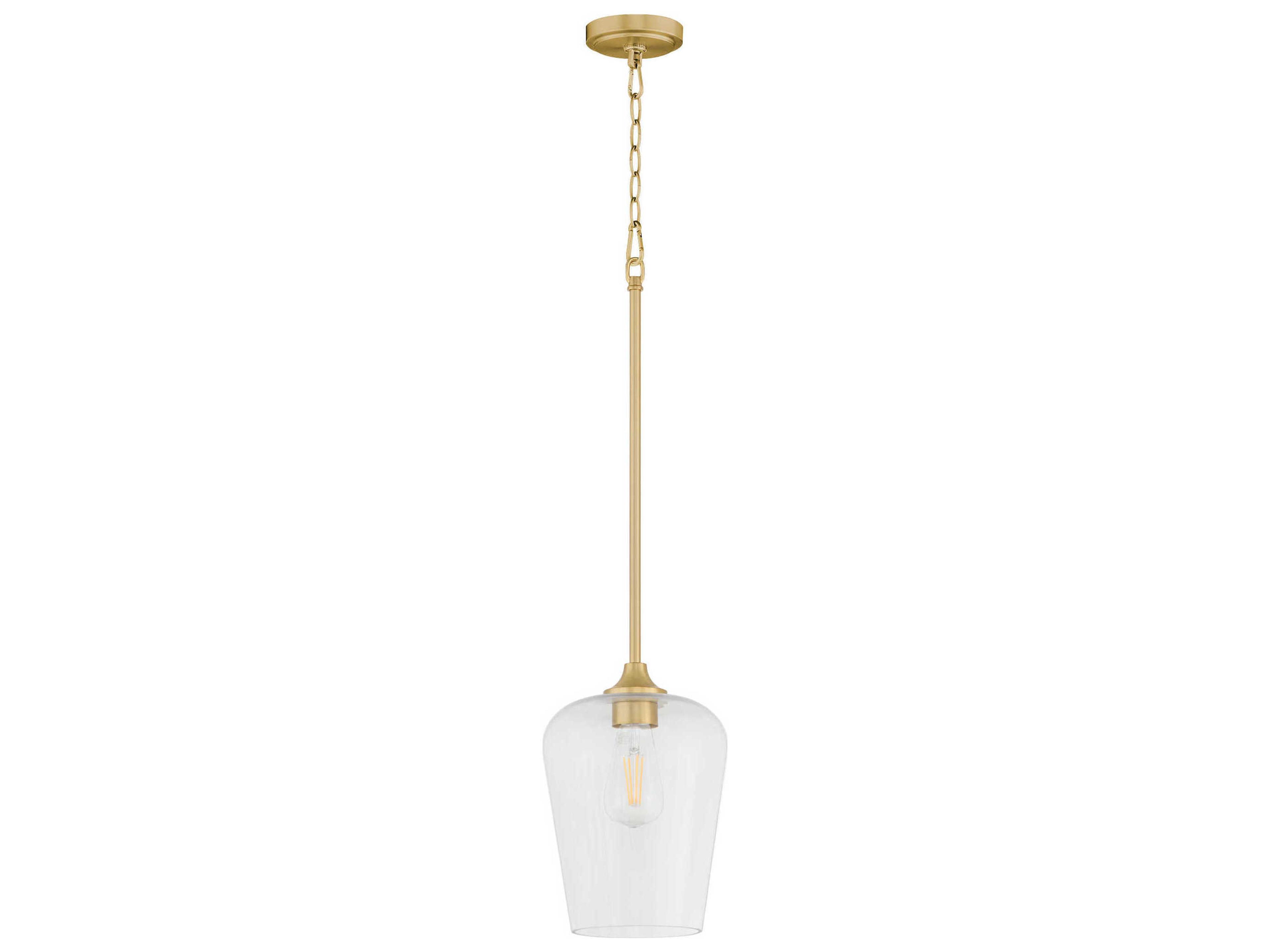 Quorum Raymond 1-Light Aged Brass Mini Pendant