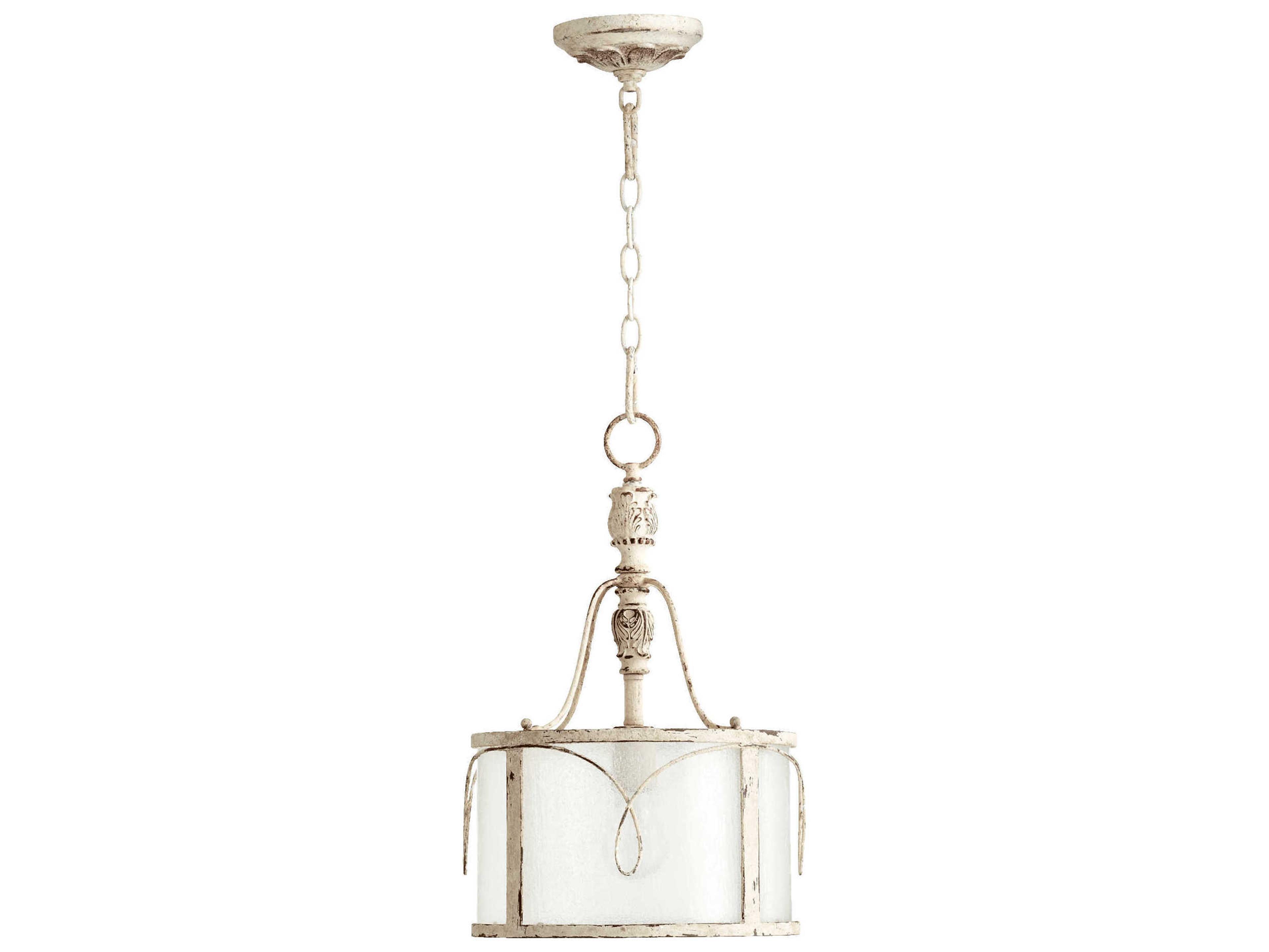 Quorum Salento 1-Light Persian White Glass Drum Mini Pendant