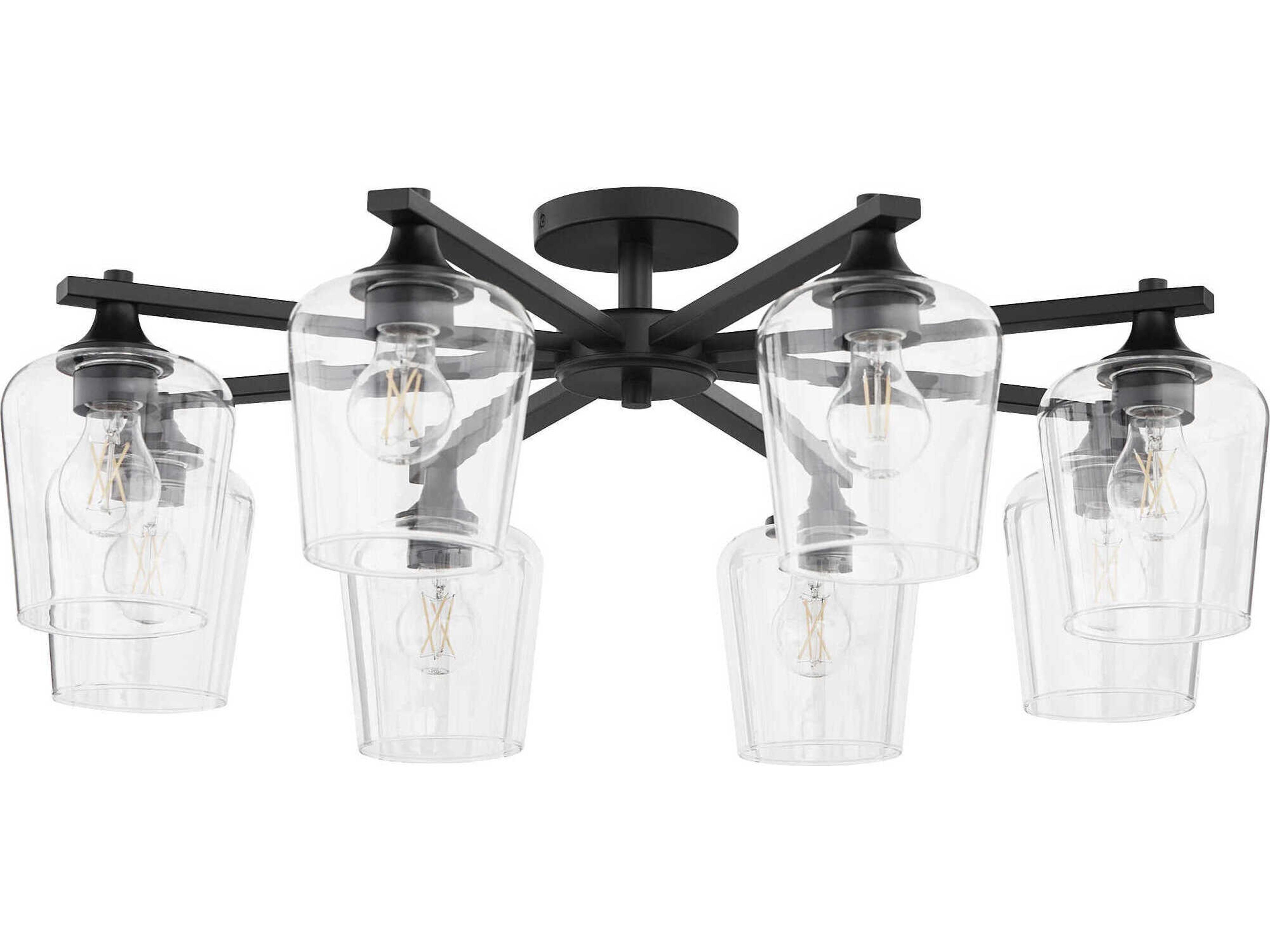 Quorum Veno 8-Light Matte Black Semi Flush Mount