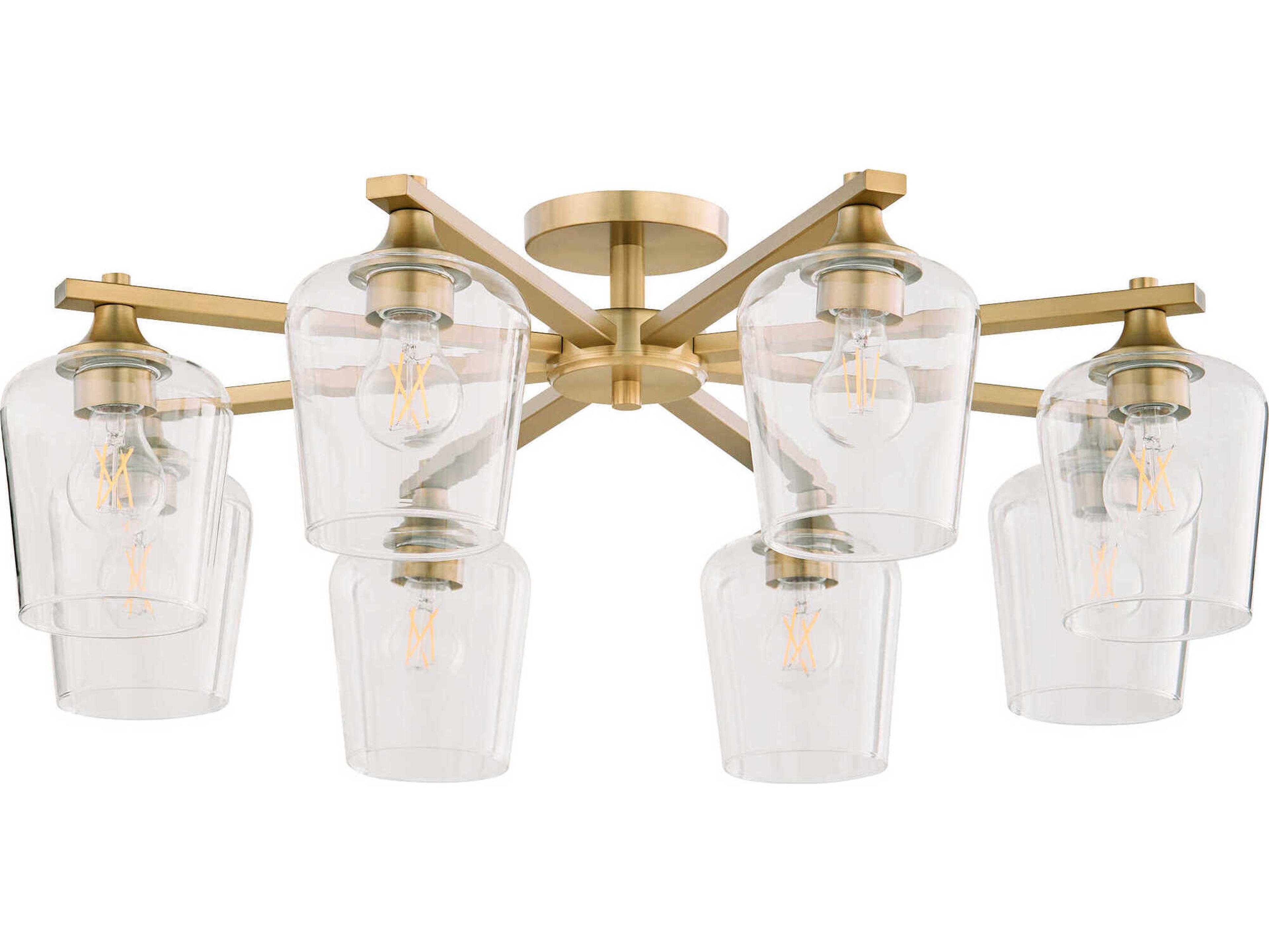 Quorum Veno 8-Light Aged Brass Semi Flush Mount
