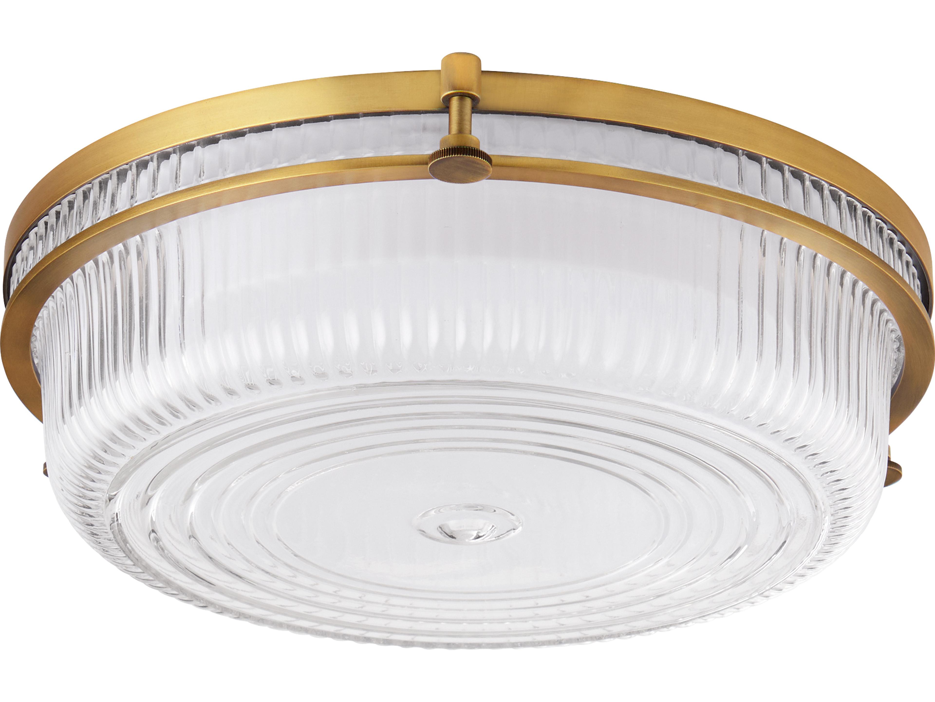 Quorum Emory 1-Light Brushed Brass Flush Mount