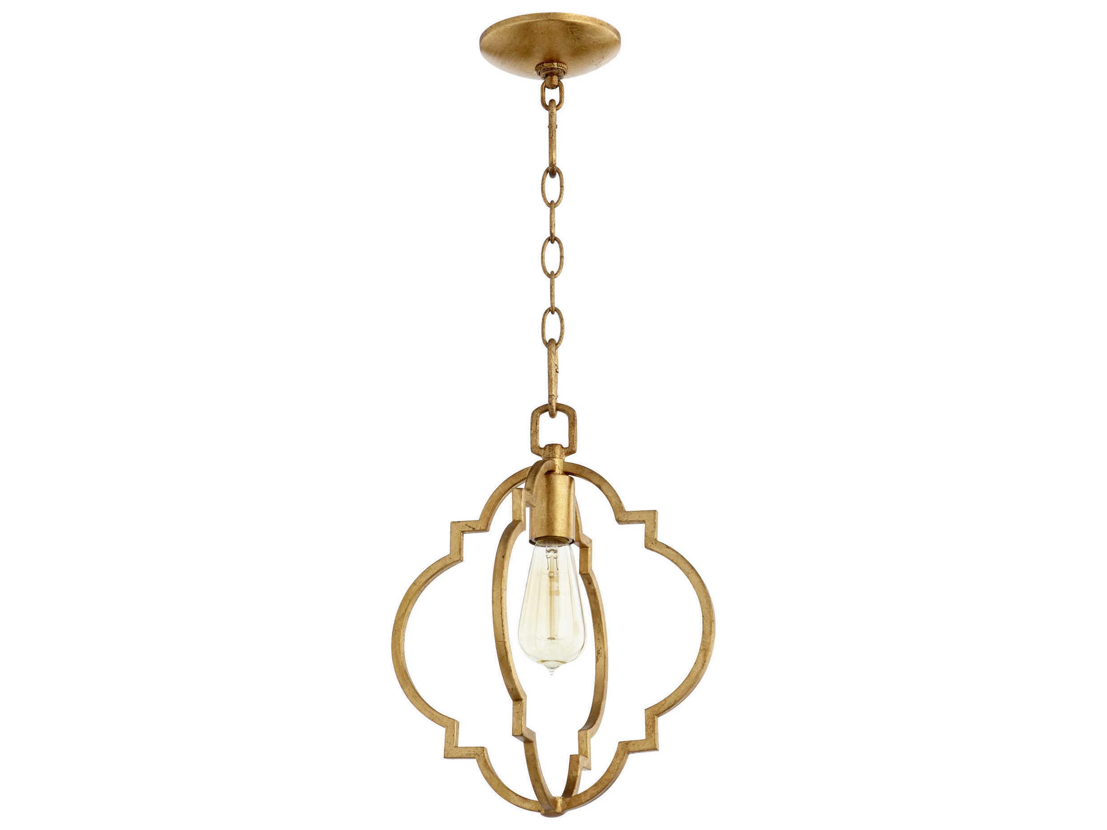 Quorum Dublin 1-Light Gold Leaf Mini Pendant