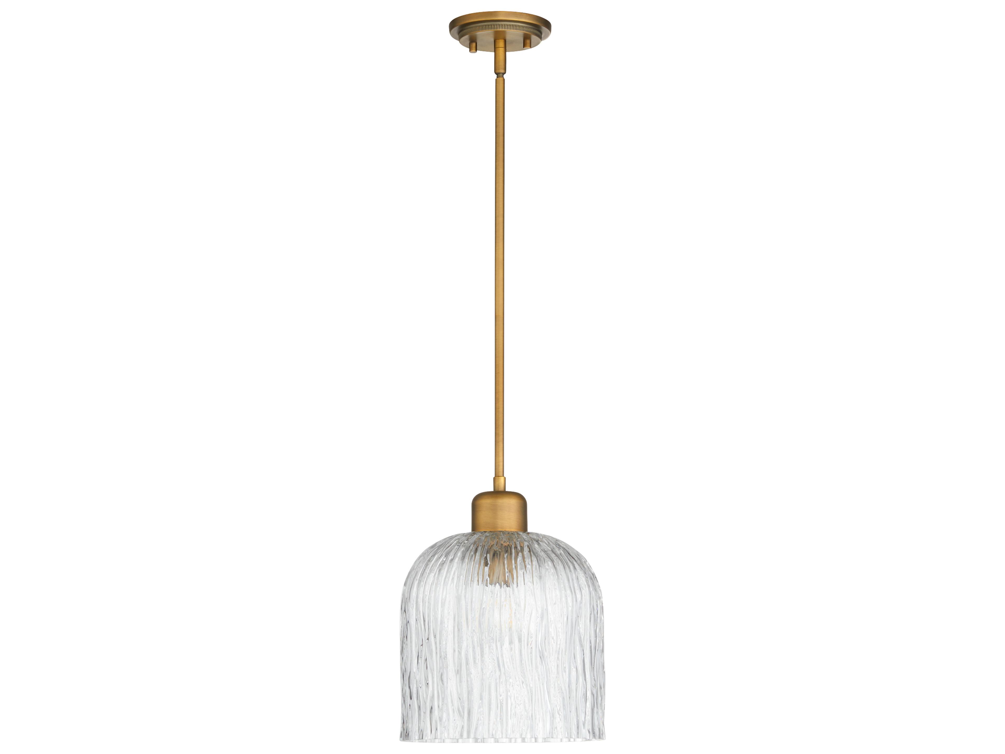 Quorum Meriam 1-Light Brushed Brass Mini Pendant