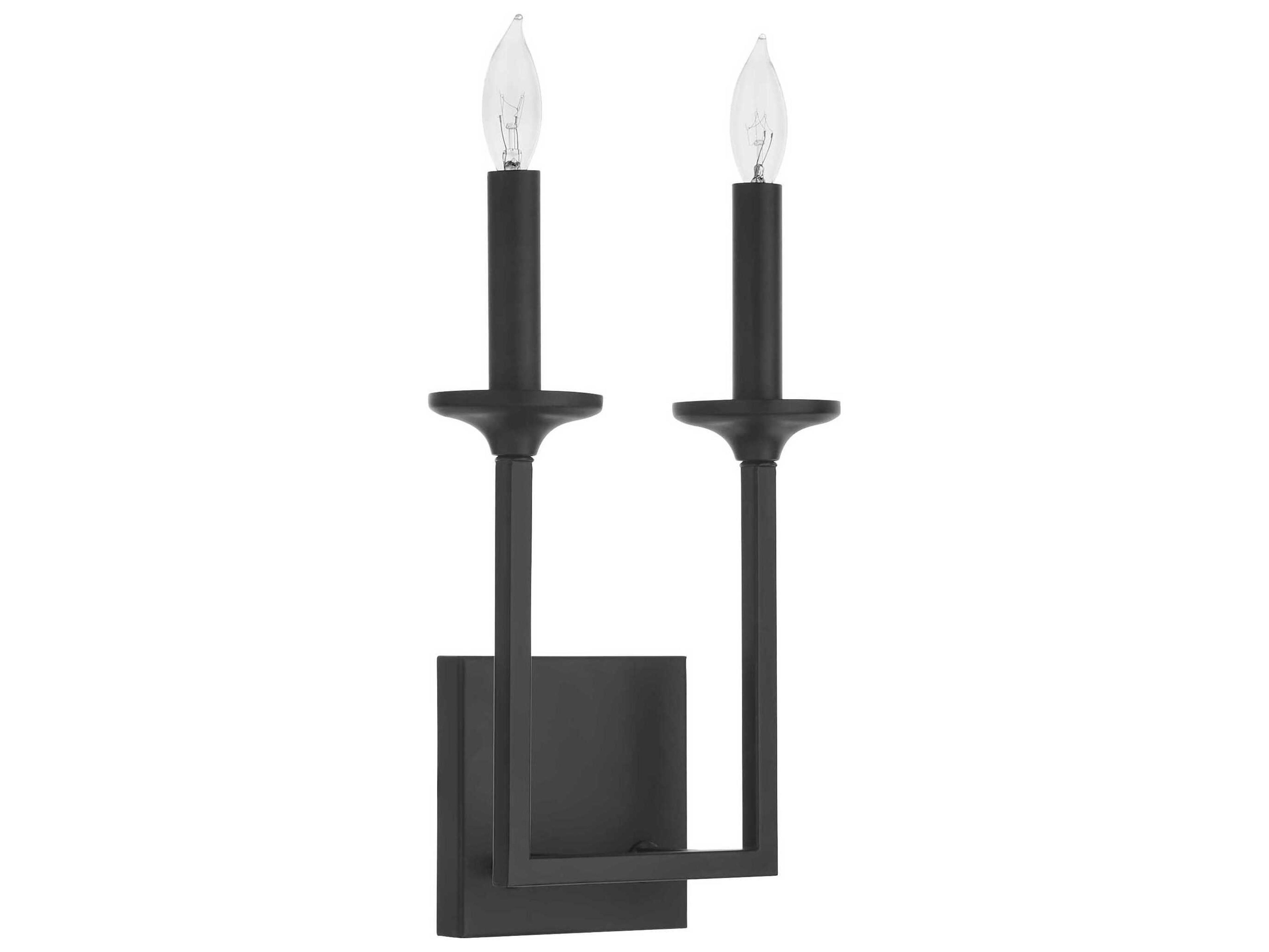 Quorum Eldorado 2-Light Matte Black Vanity Light