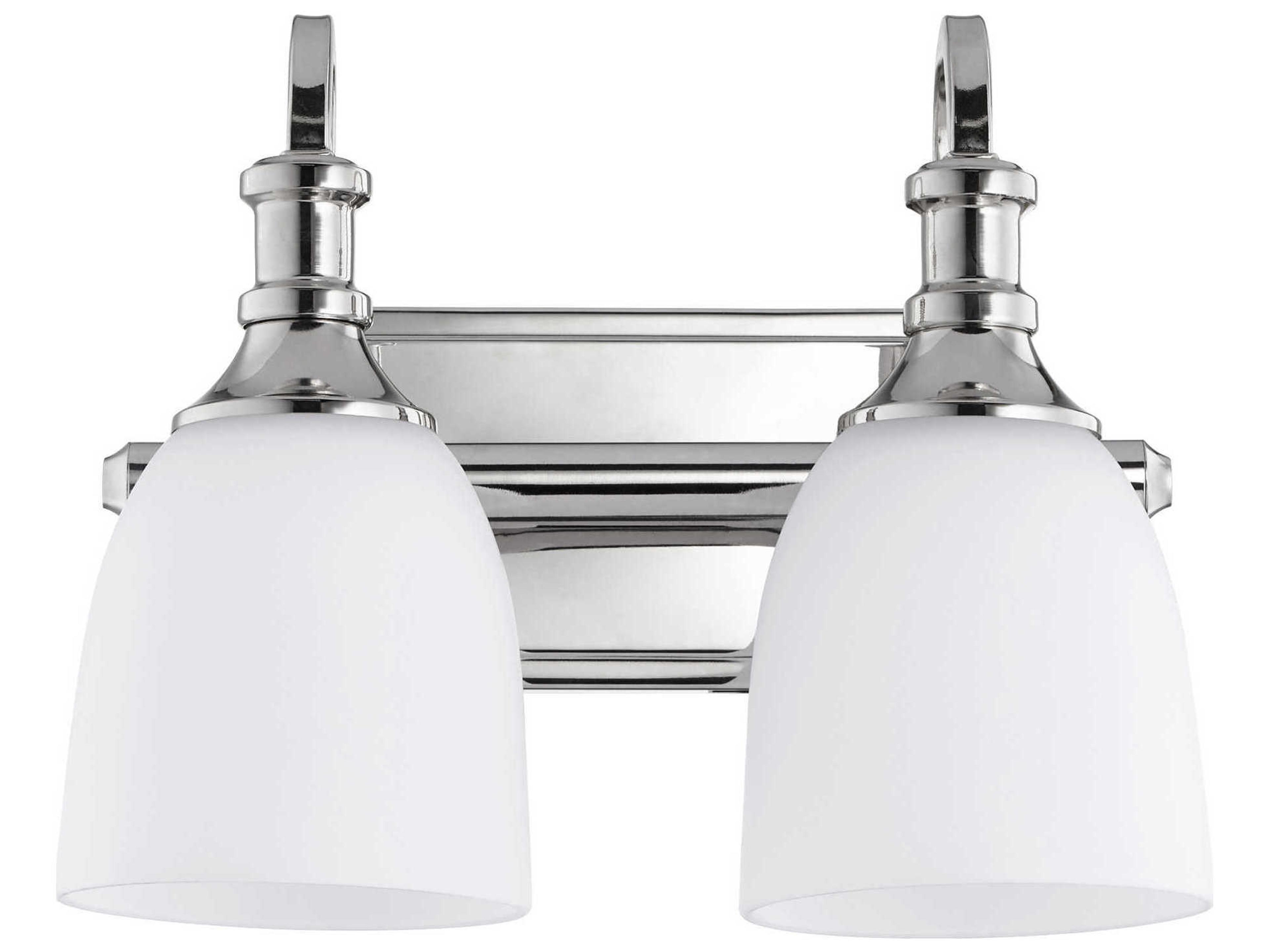 Quorum Richmond 2-Light Polished Nickel Glass Vanity Light