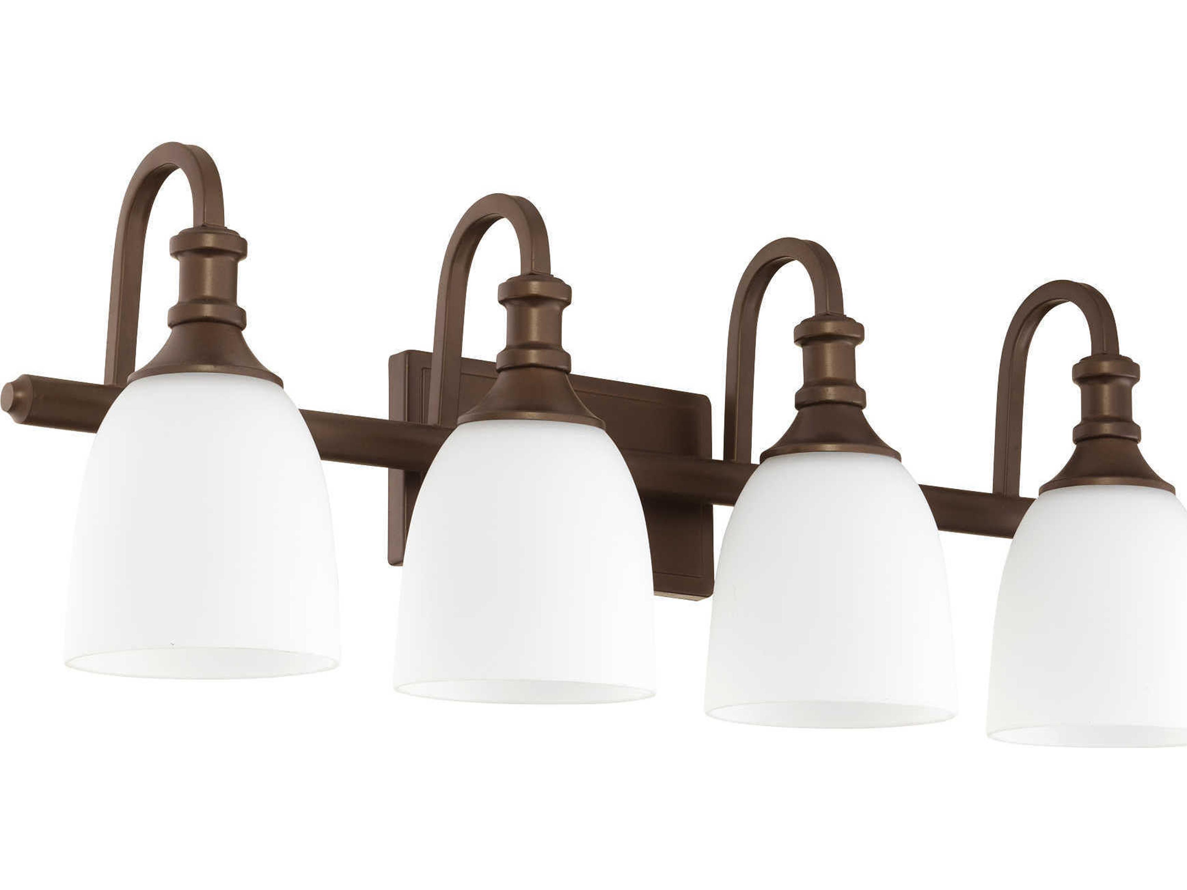 Quorum Richmond 4-Light Oiled Bronze Glass Vanity Light