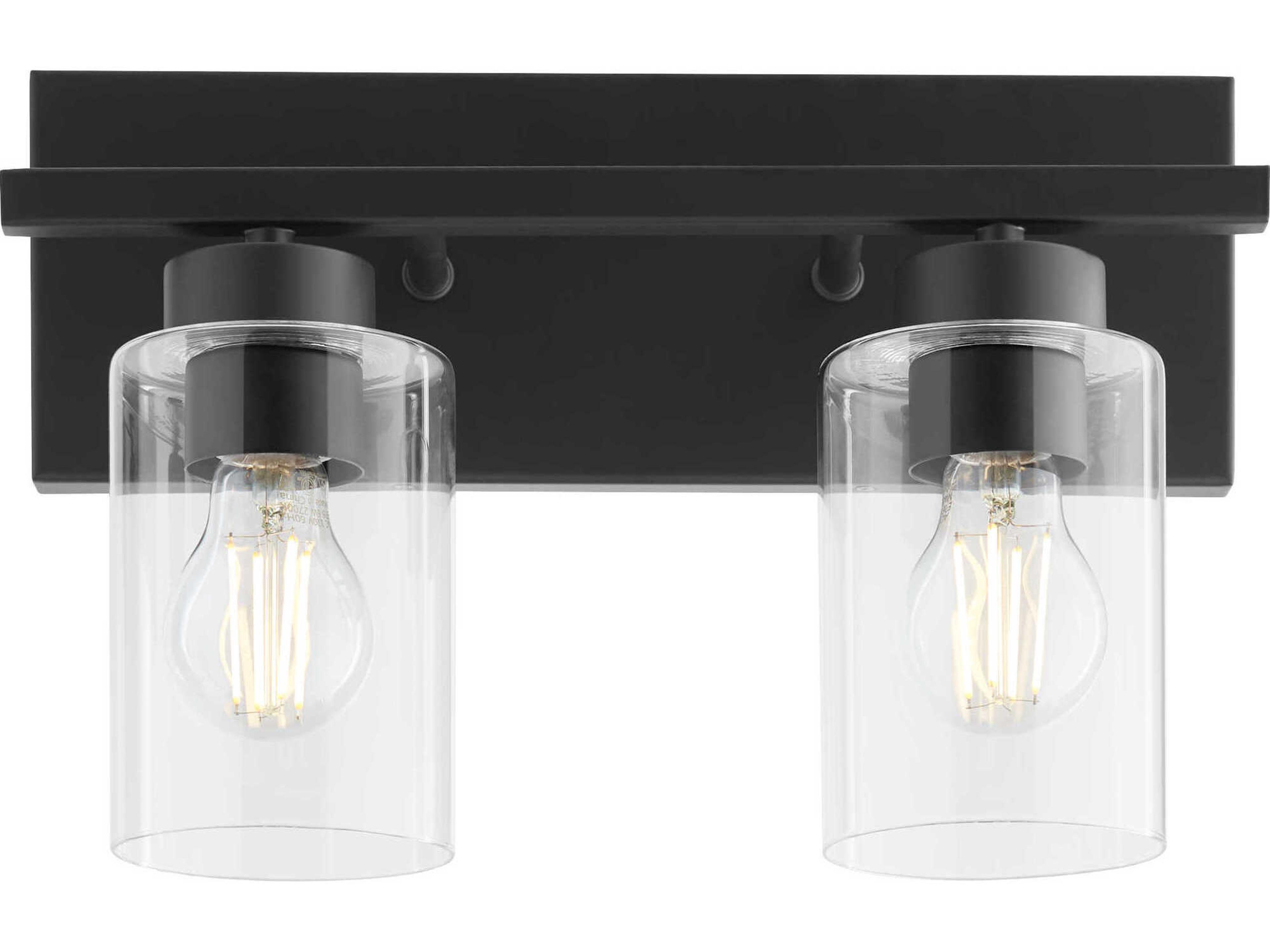 Quorum Carter 2-Light Matte Black Vanity Light