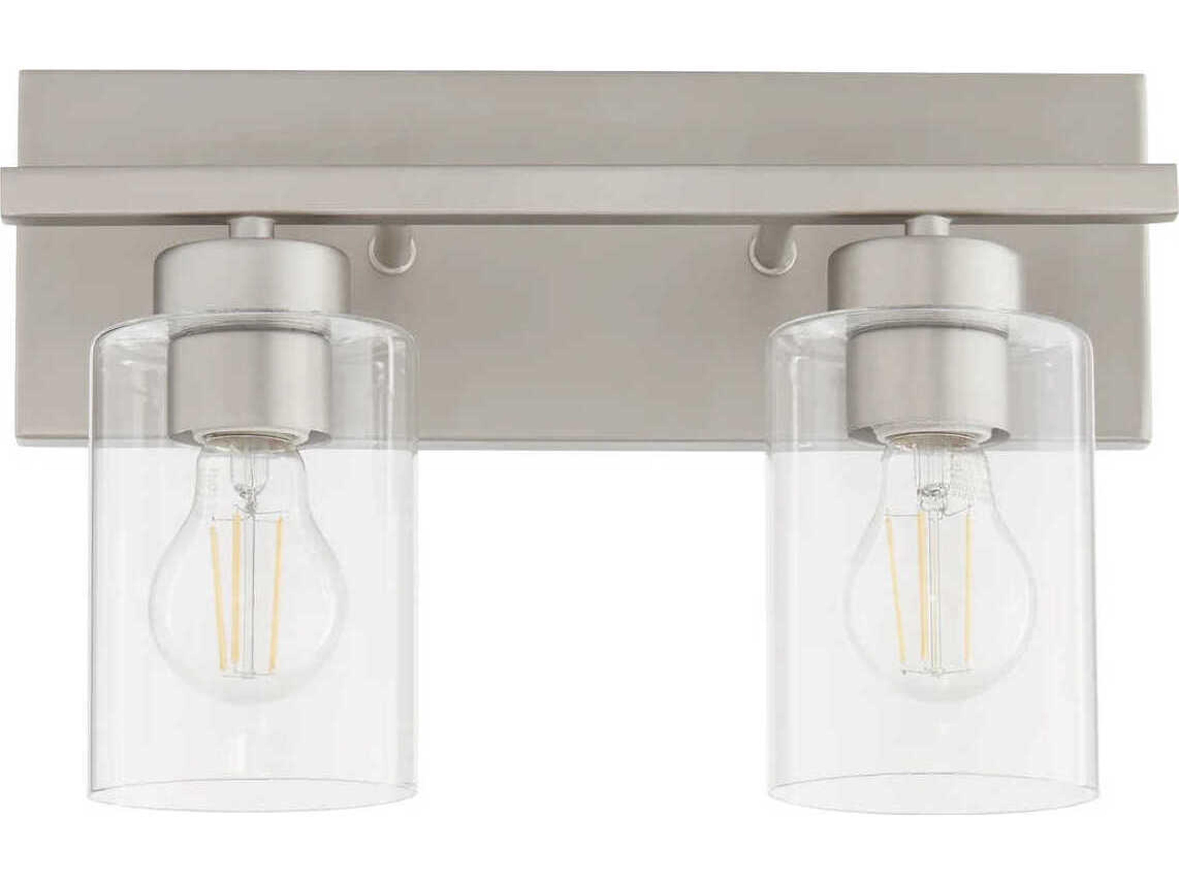 Quorum Carter 2-Light Satin Nickel Vanity Light