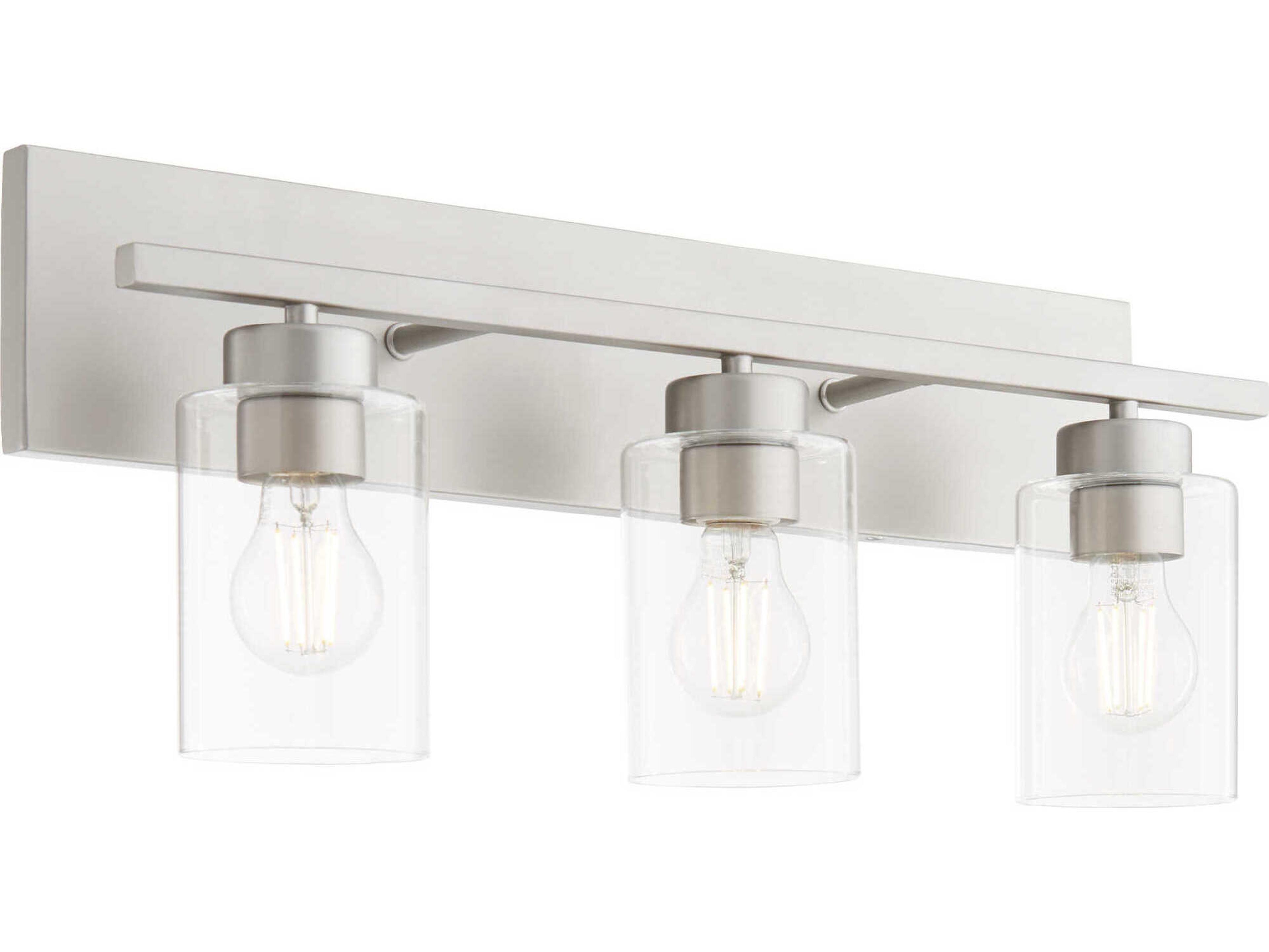 Quorum Carter 3-Light Satin Nickel Vanity Light