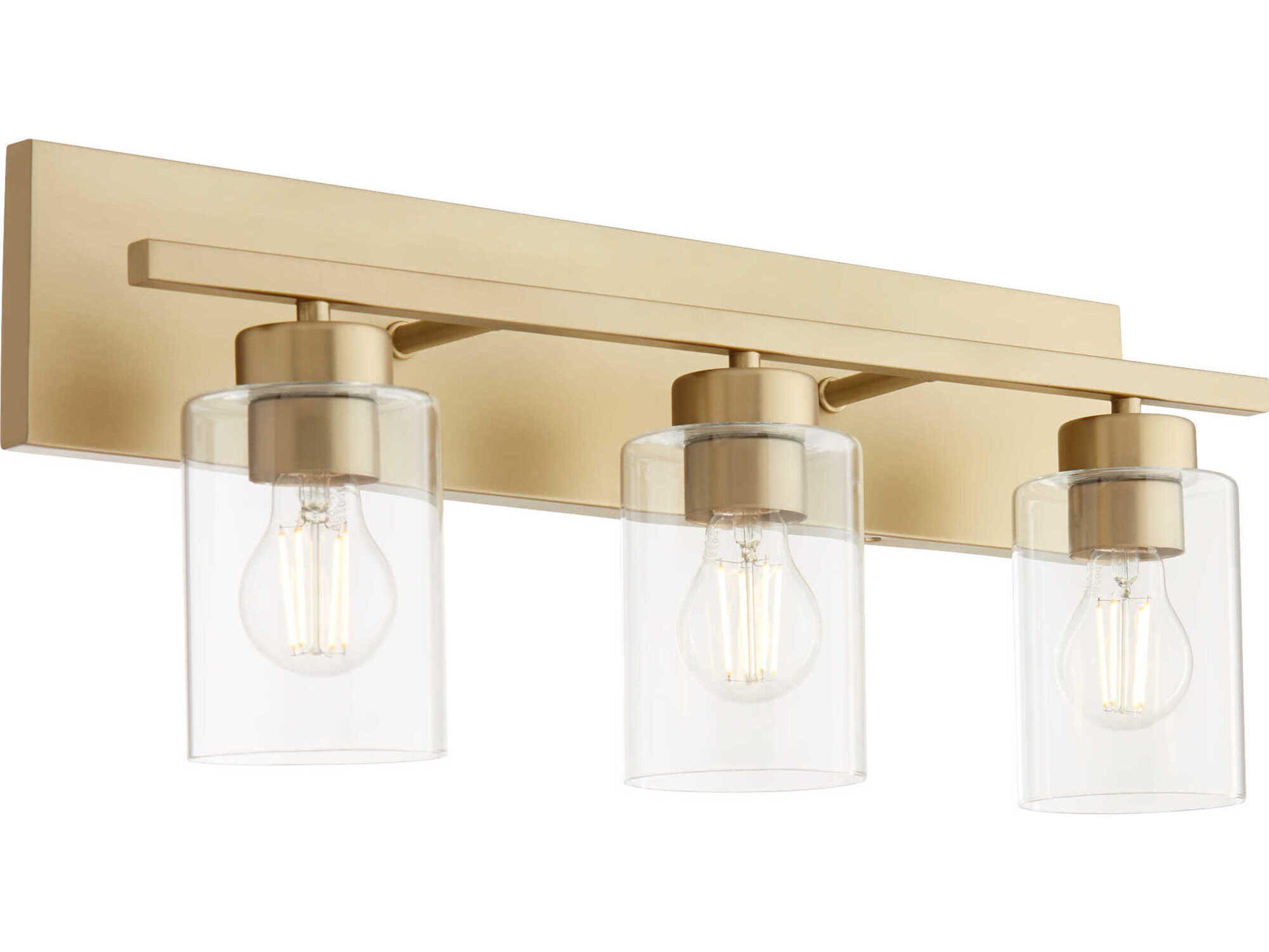 Quorum Carter 3-Light Aged Brass Vanity Light