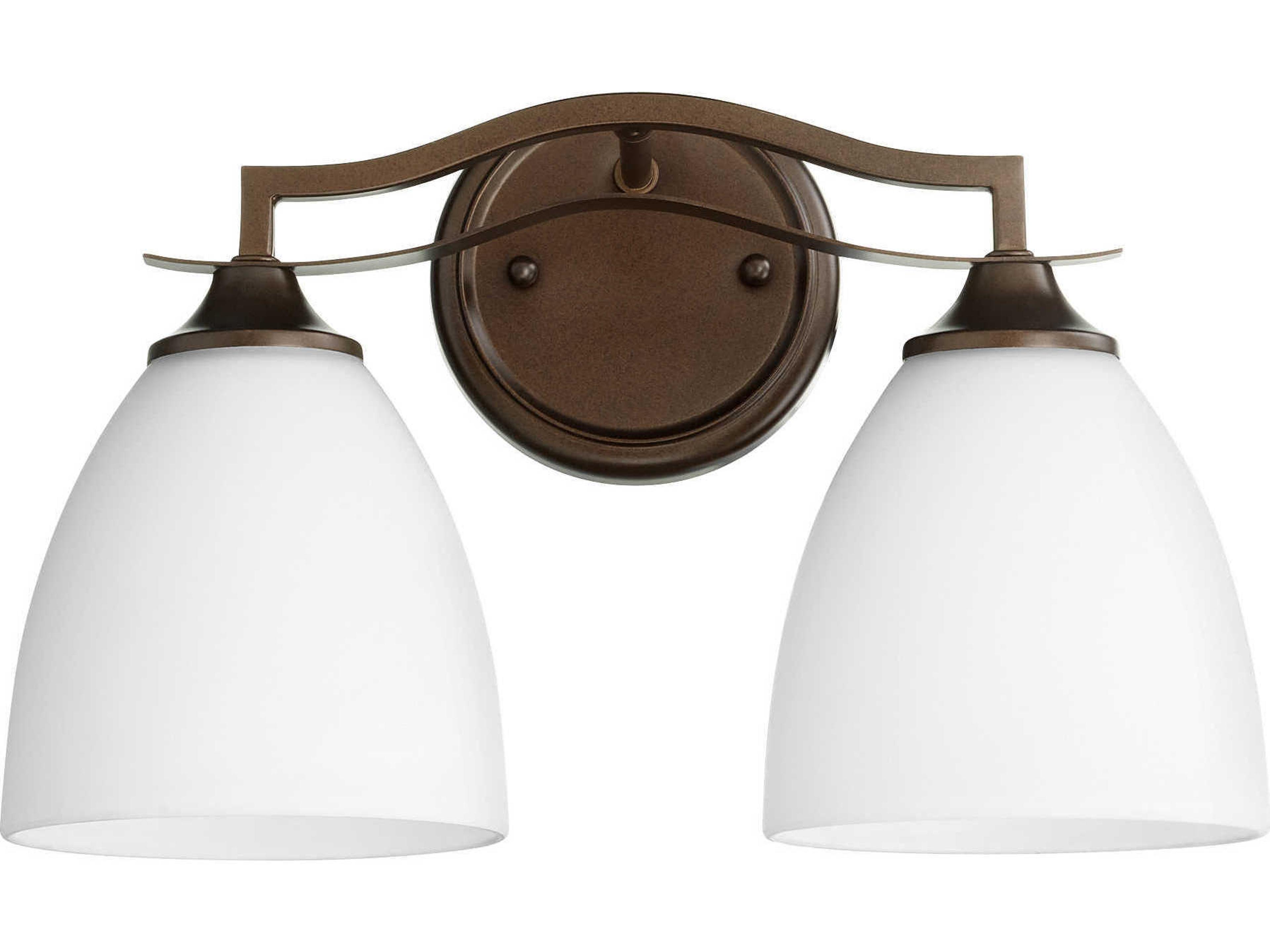 Quorum Jardin 2-Light Oiled Bronze Glass Vanity Light