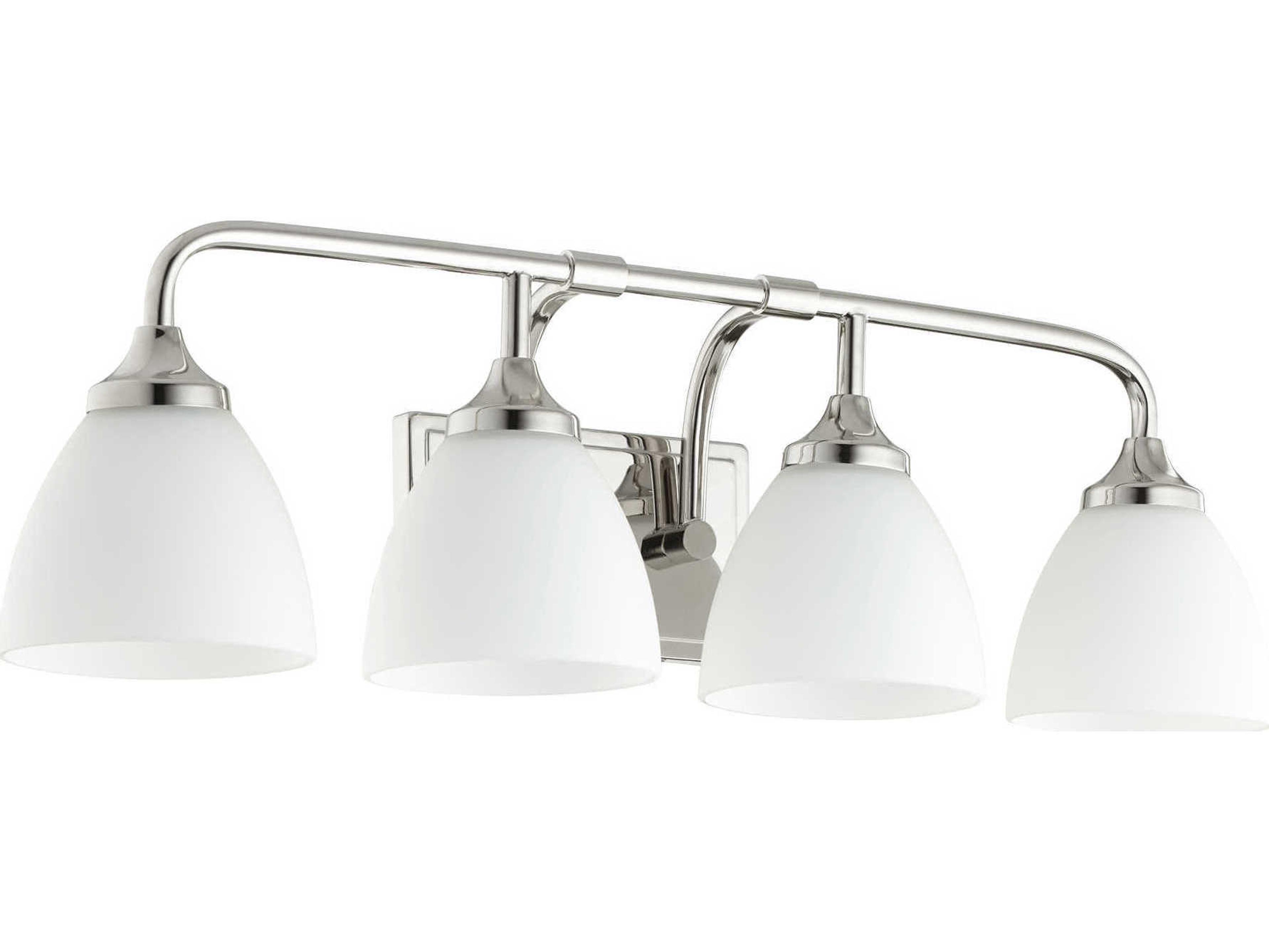 Quorum Enclave 4-Light Polished Nickel Glass Vanity Light