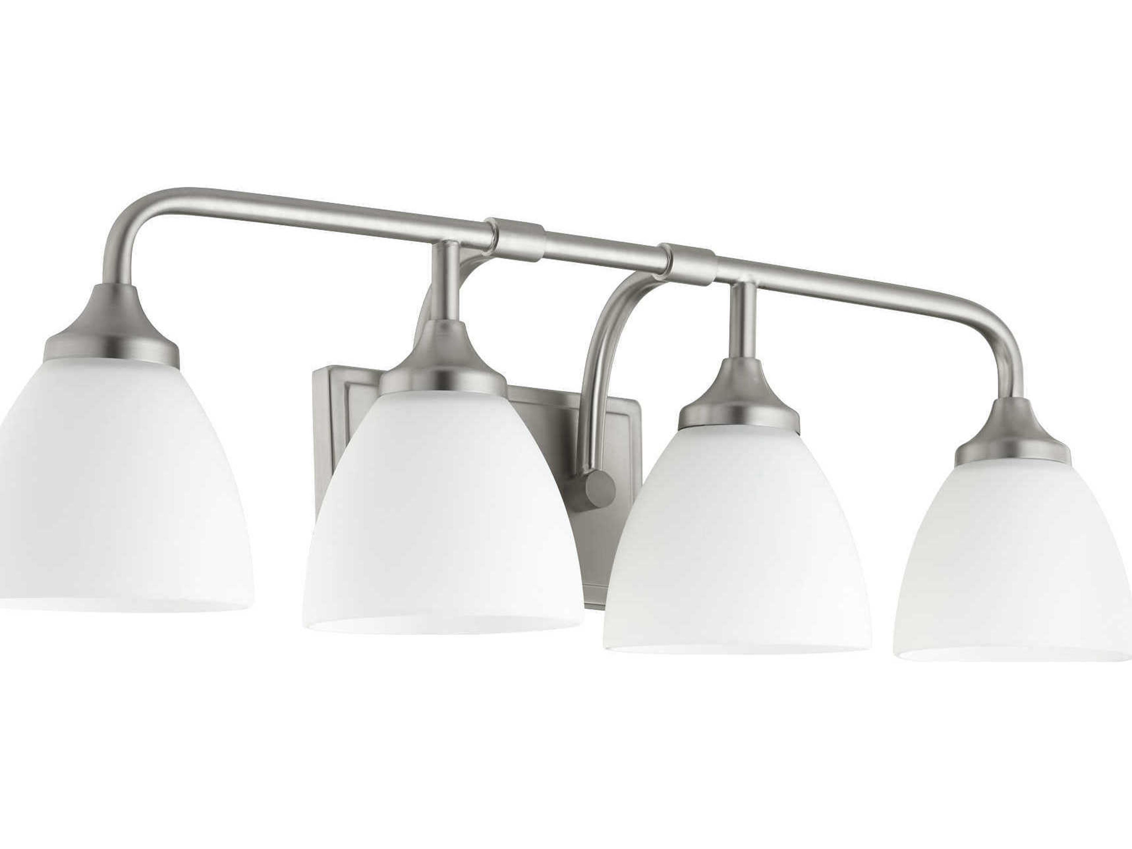 Quorum Enclave 4-Light Satin Nickel Glass Vanity Light